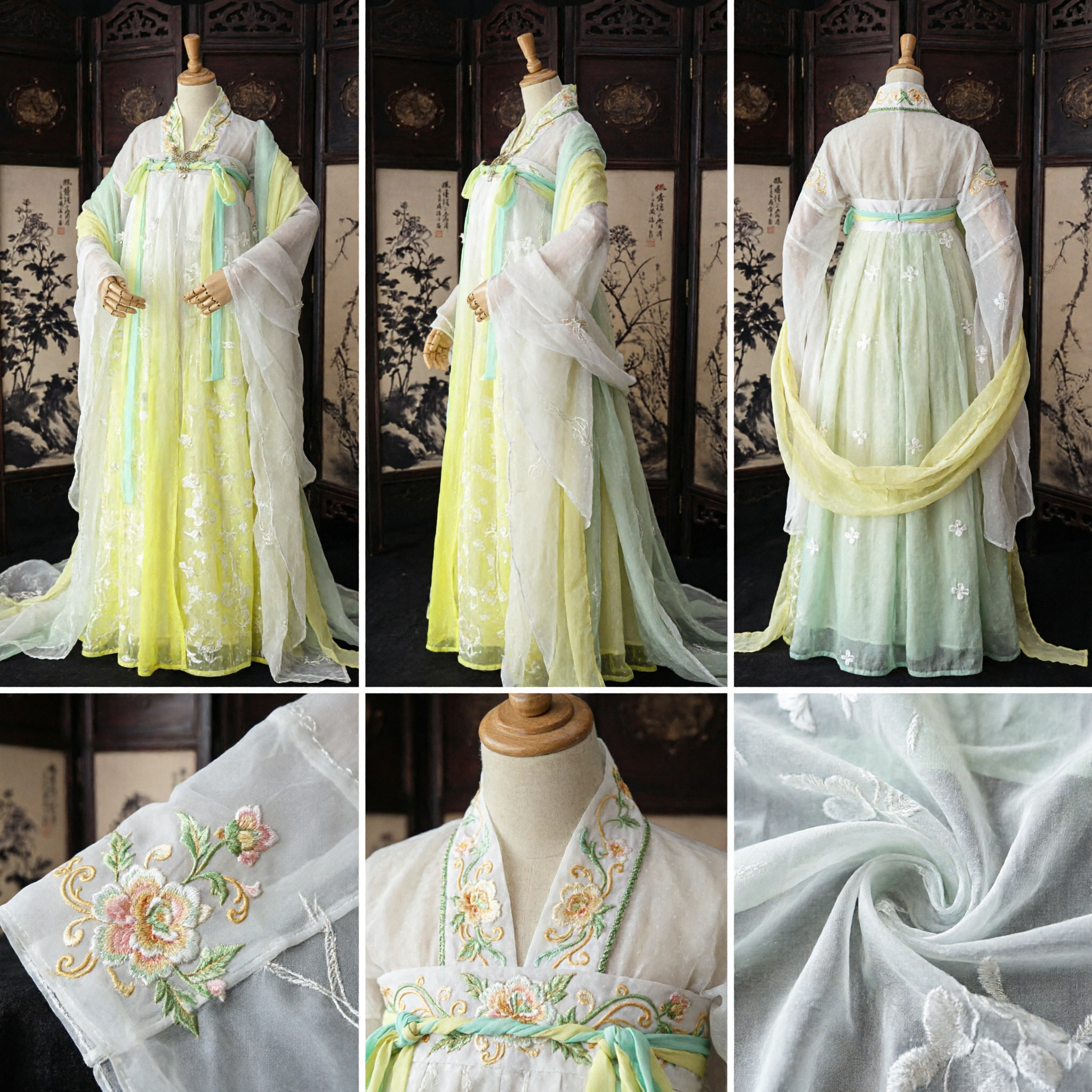 Traditional Chinese Hanfu Costume for Women Elegant Yellow Fairy Dress Ancient Embroidered Clothing for Cosplay - Asian Costume