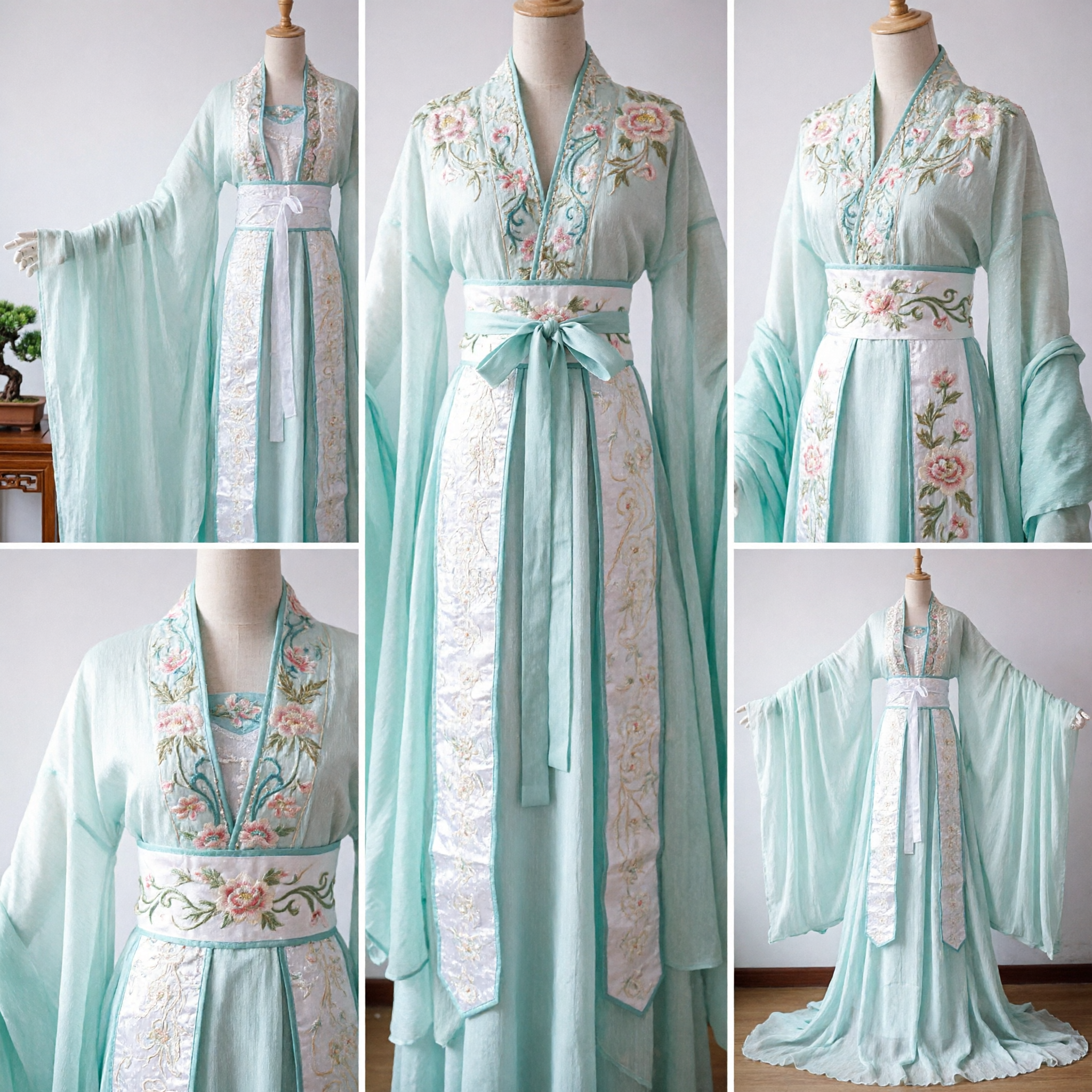 Traditional Chinese Hanfu Costume Ancient Fairy Dress Green Long Sleeve Robe for Women Cosplay Performance - Asian Costume