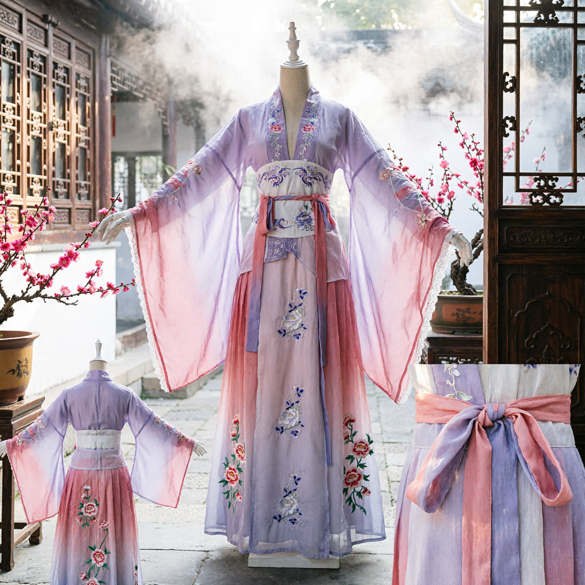 Traditional Chinese Hanfu Costume Women Tang Dynasty Fairy Dress Embroidered Ancient Clothing Set for Cosplay - Asian Costume