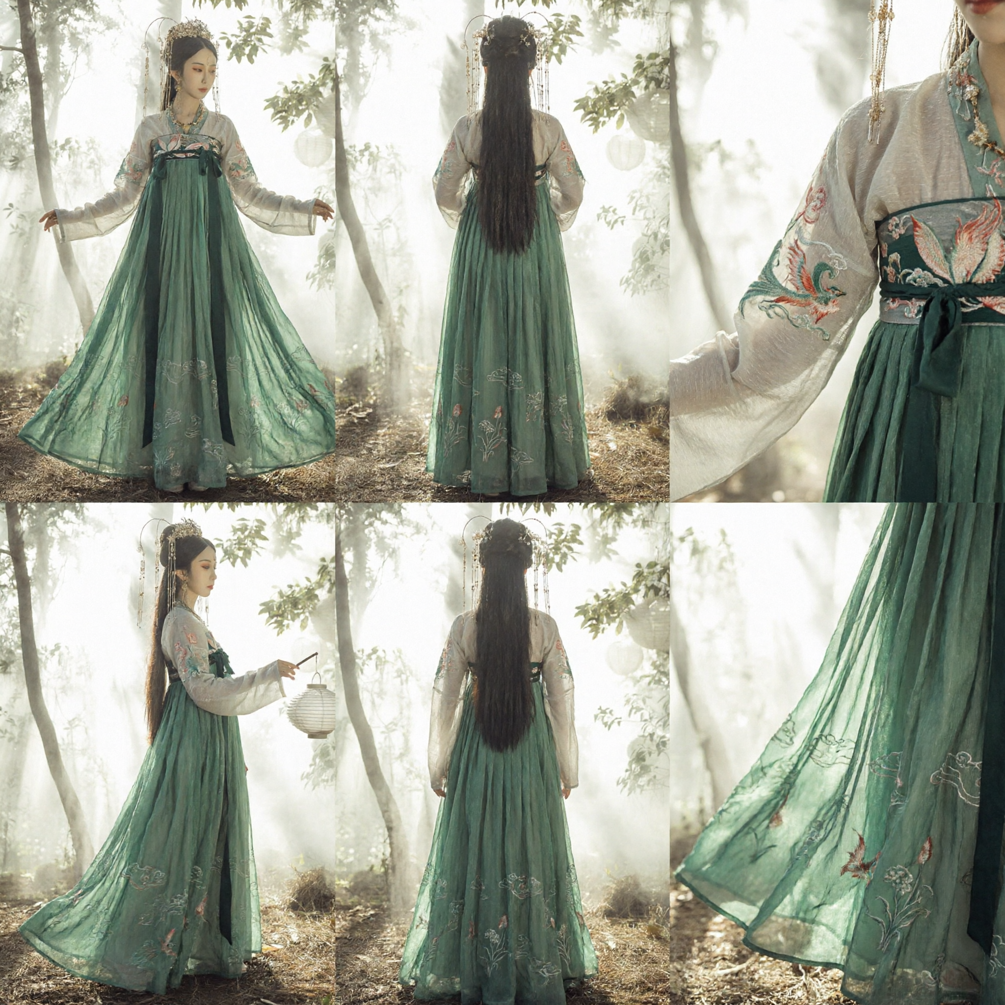 Traditional Chinese Hanfu Green Fairy Dress Embroidered Ruqun Ancient Costume for Women Cosplay Photography - Asian Costume