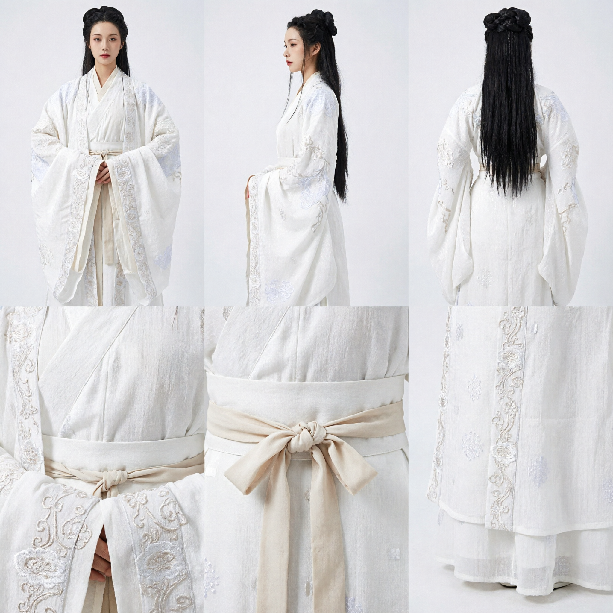 Traditional Chinese Hanfu Costume White Ancient Fairy Dress for Women Cosplay Photography Performance - Asian Costume