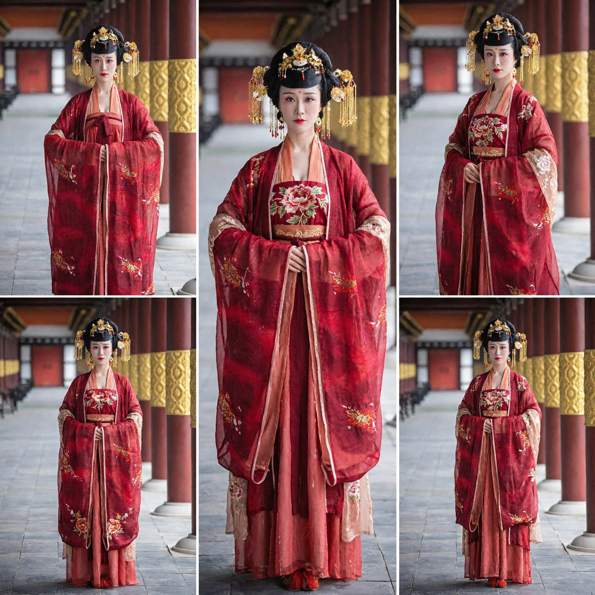 Traditional Chinese Tang Dynasty Princess Hanfu Red Ancient Palace Lady Costume for Women Historical Cosplay - Asian Costume