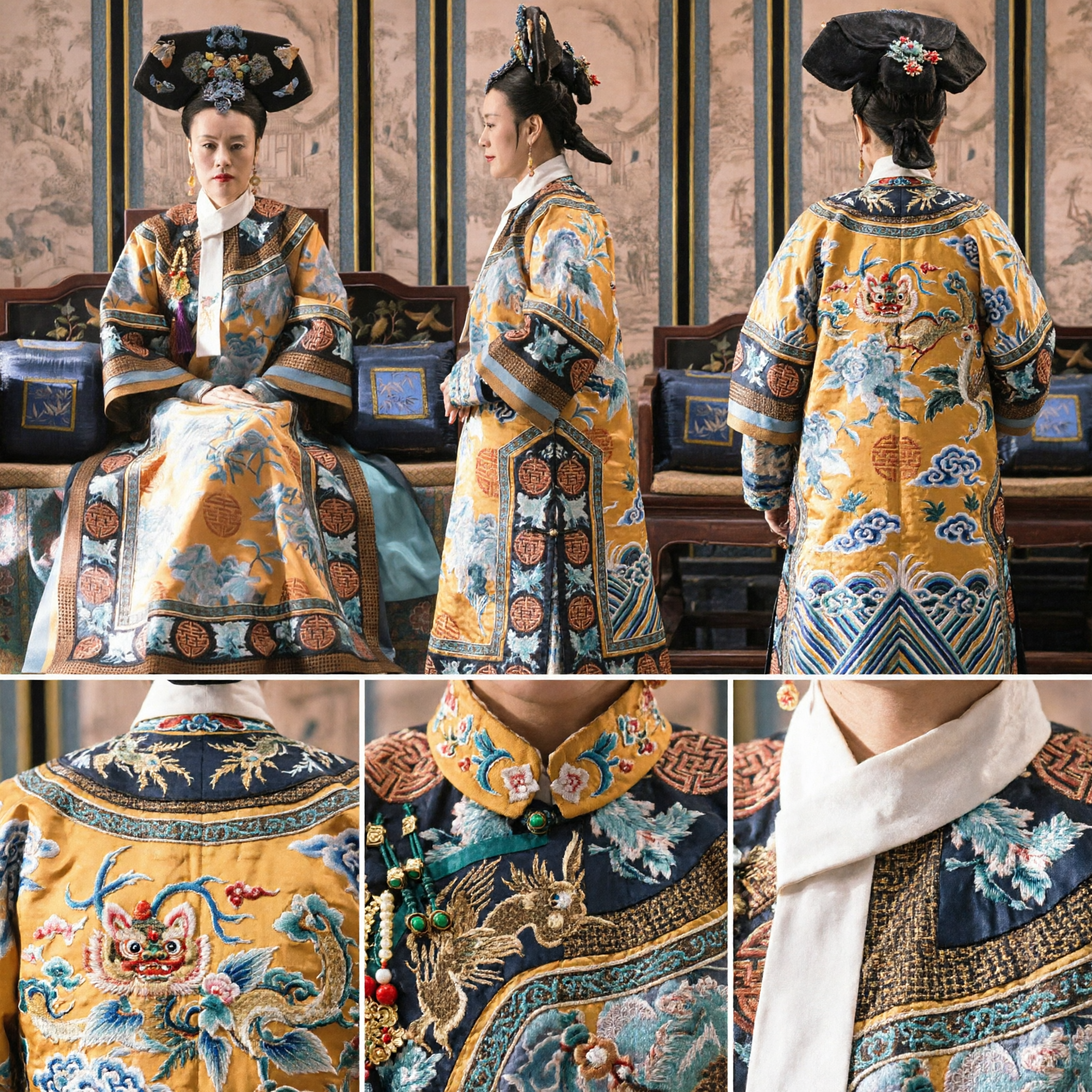 Ancient Chinese Qing Dynasty Empress Costume Traditional Palace Lady Robe Cosplay Outfit for Women - Asian Costume