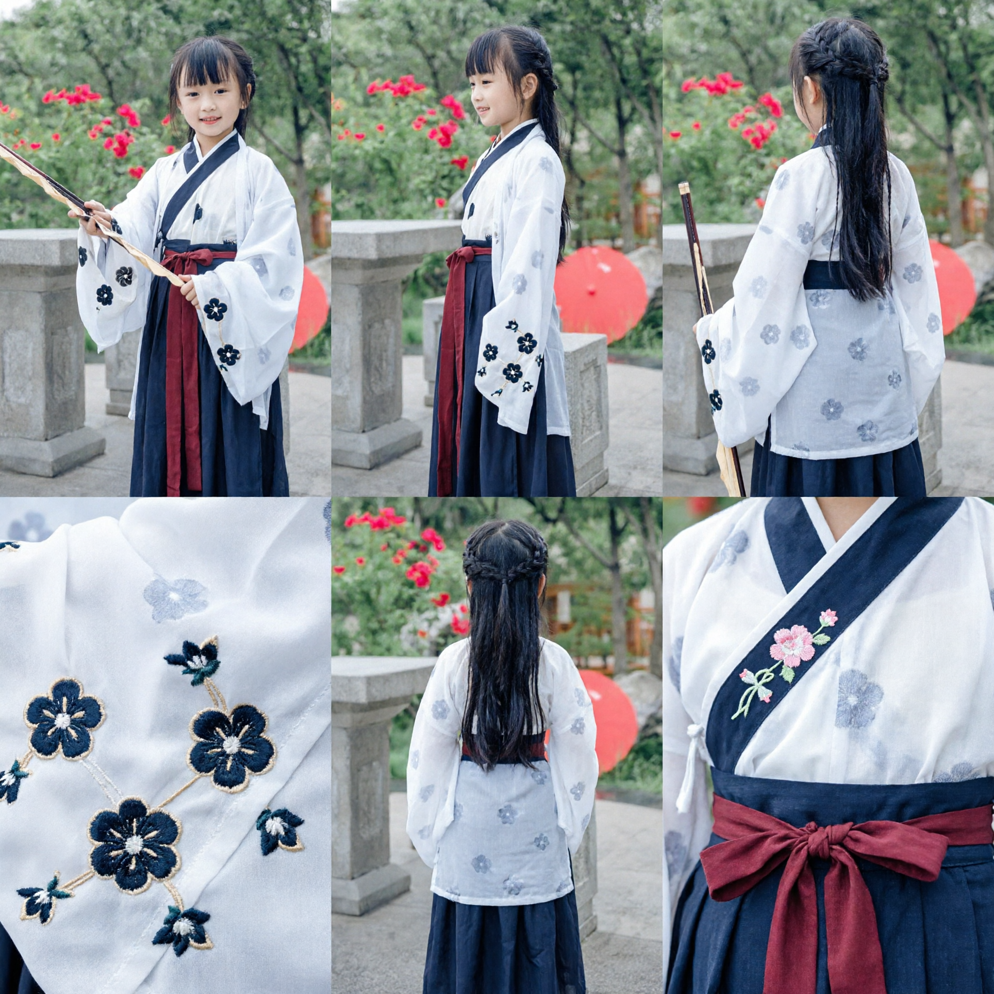 Traditional Chinese Hanfu Costume for Kids Girls Ancient Clothing Outfit for Festival Performance - Asian Costume