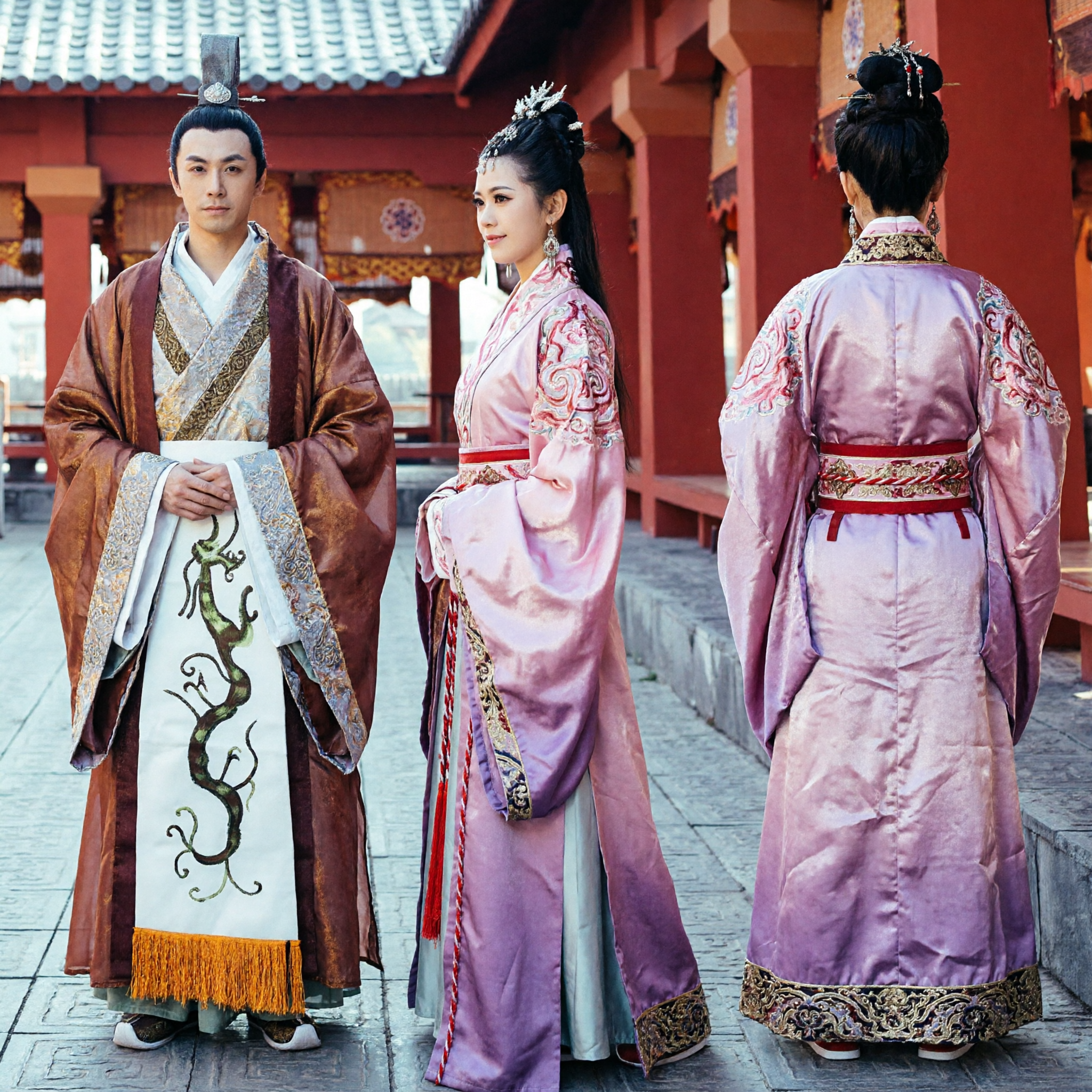 Elegant Ancient Chinese Hanfu Couple Costumes Traditional Historical Drama Outfits for Men and Women - Asian Costume