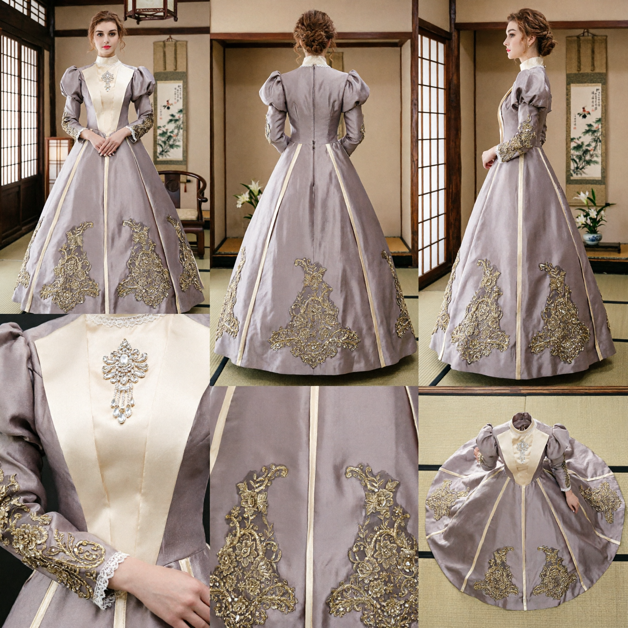 Women's Rococo Marie Antoinette Costume 18th Century Baroque Ball Gown Dress for Halloween Cosplay Party - Asian Costume