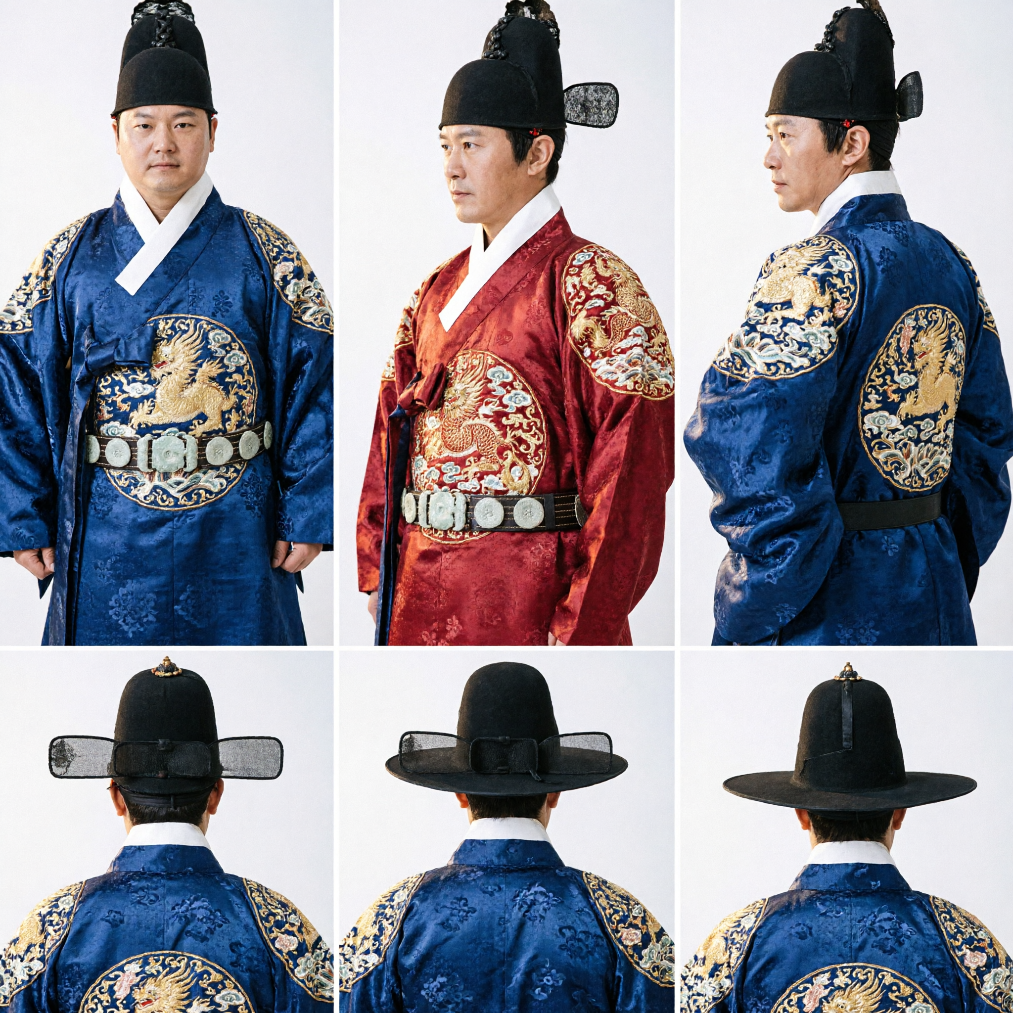 Men's Traditional Korean Royal Hanbok Costume Set King Dragon Robe and Guard Outfit for Cultural Performances - Asian Costume