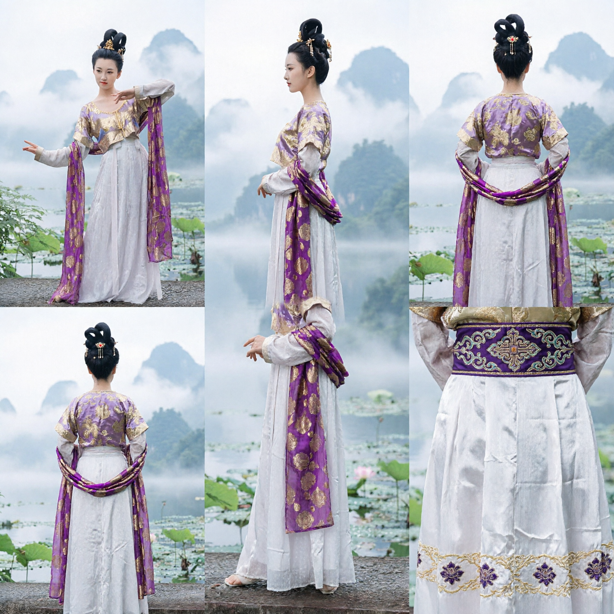 Chinese Traditional Tang Dynasty Hanfu Costume Ancient Fairy Dress for Women Dance Stage Performance - Asian Costume