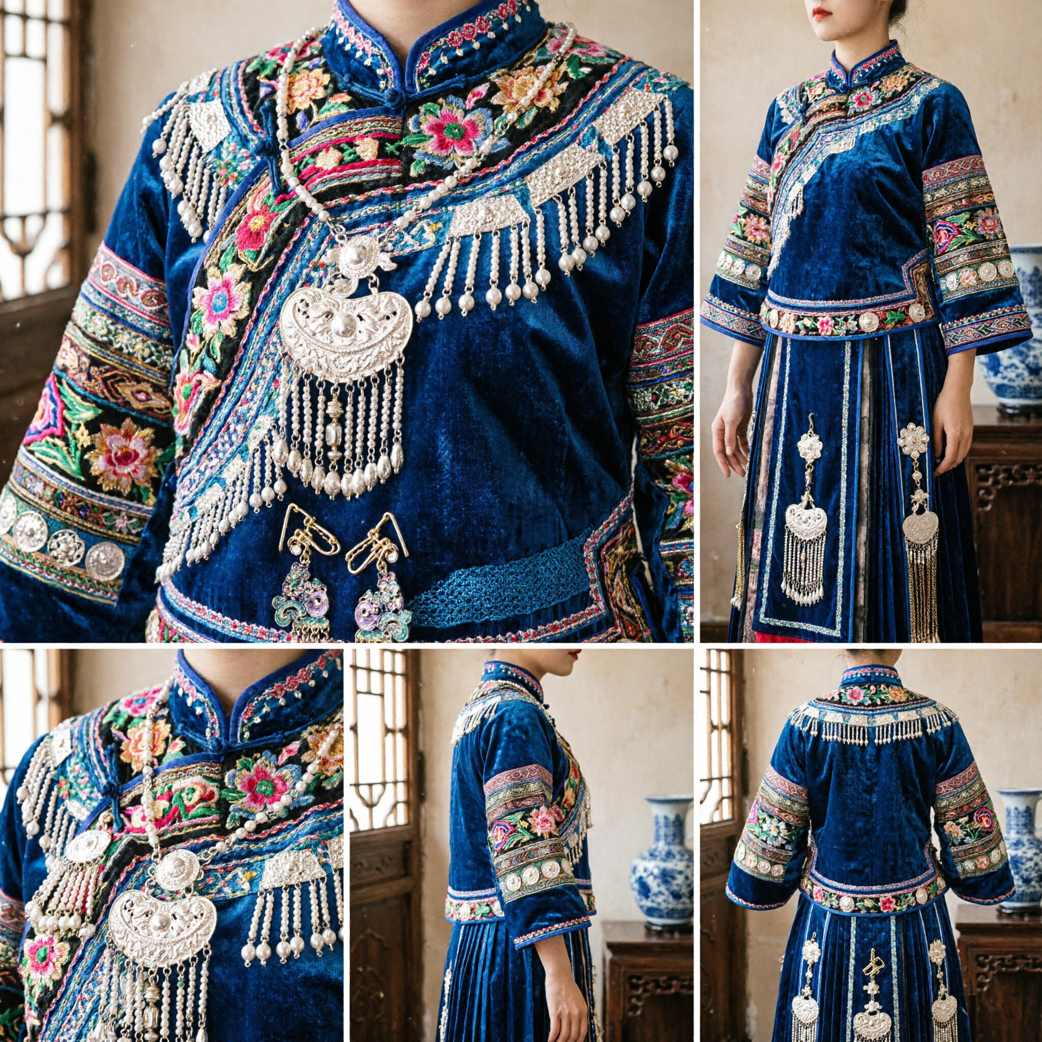 Traditional Chinese Hanfu Hair Accessories Set Gold Phoenix Crown Tassel Hairpins Earrings for Wedding Bride Cosplay - Asian Costume