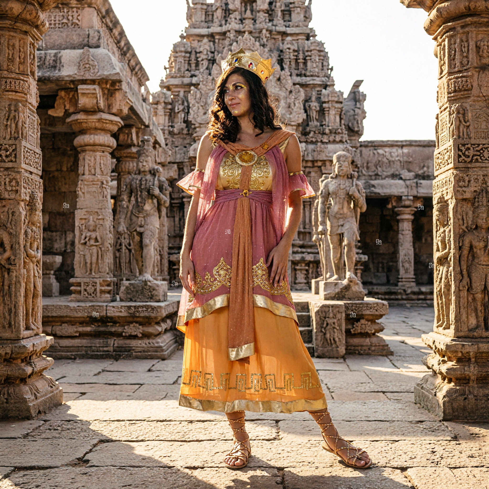 Yellow Royal Empress Hanfu Cosplay Costume Women Fantasy Historical Gown for Halloween Parties - Asian Costume