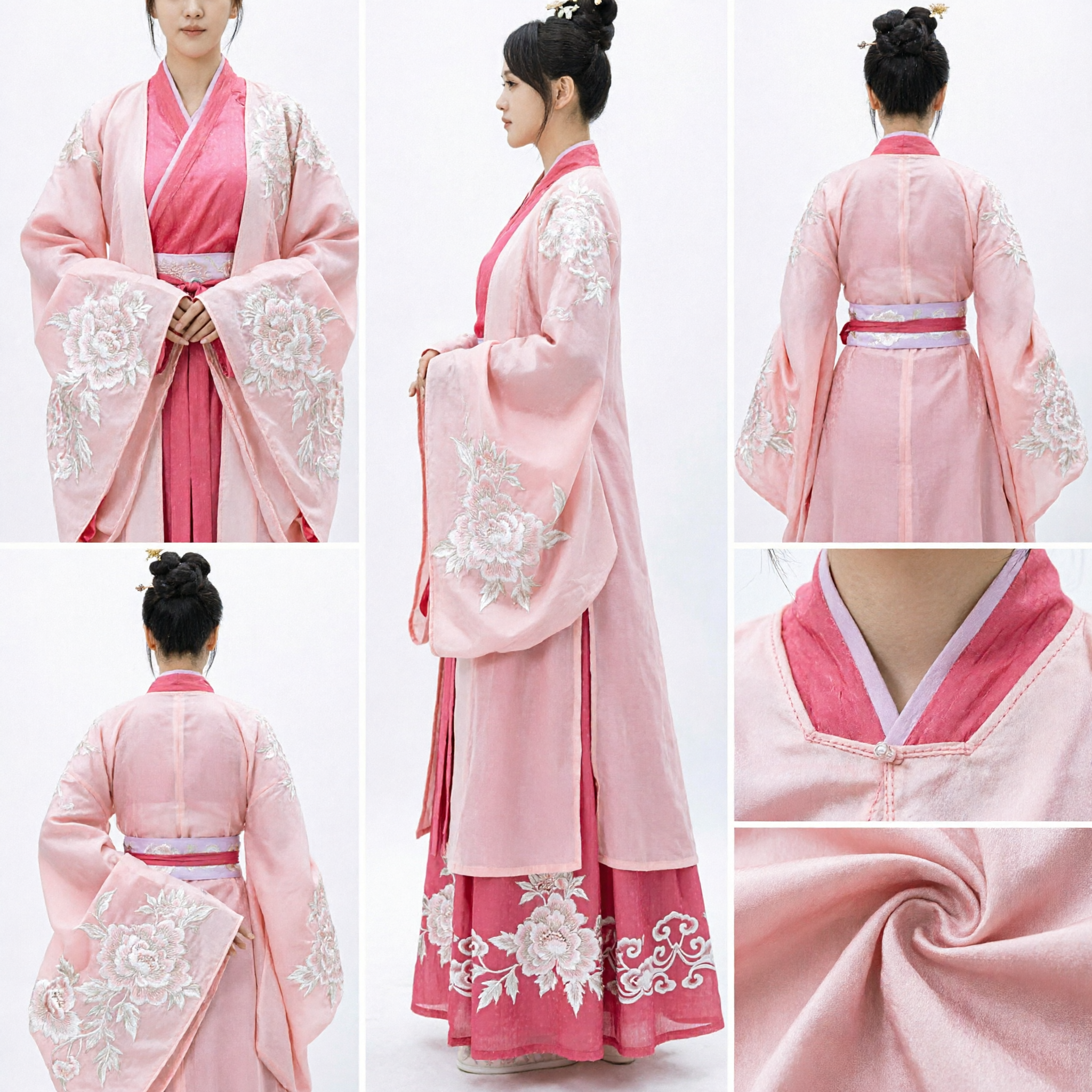 Exquisite Pink Ancient Chinese Hanfu Dress Traditional Embroidered Noblewoman Costume for Women Historical Cosplay - Asian Costume