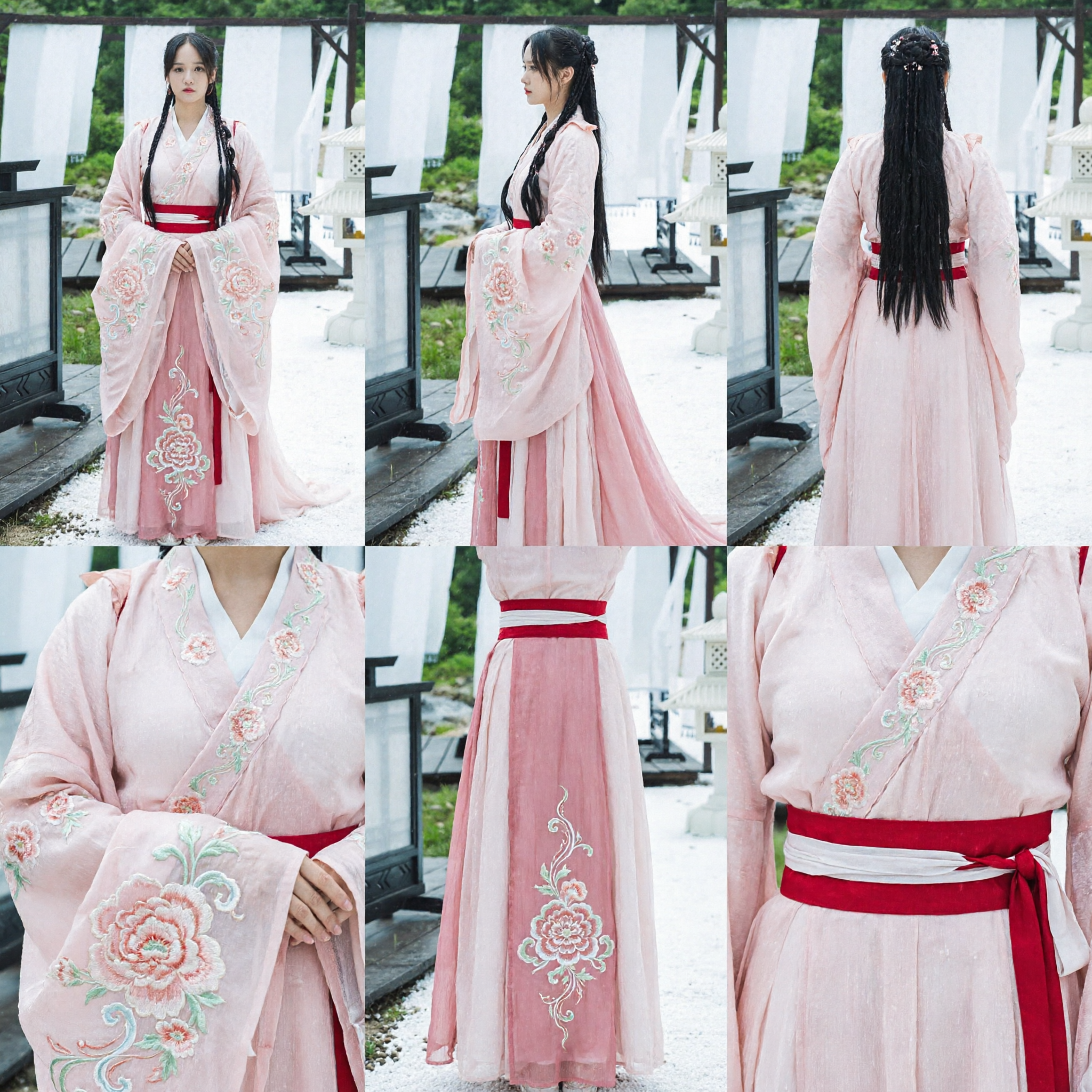 Elegant Pink Ancient Chinese Hanfu Dress Traditional Fairy Costume for Women Wuxia Cosplay Stage Performance - Asian Costume