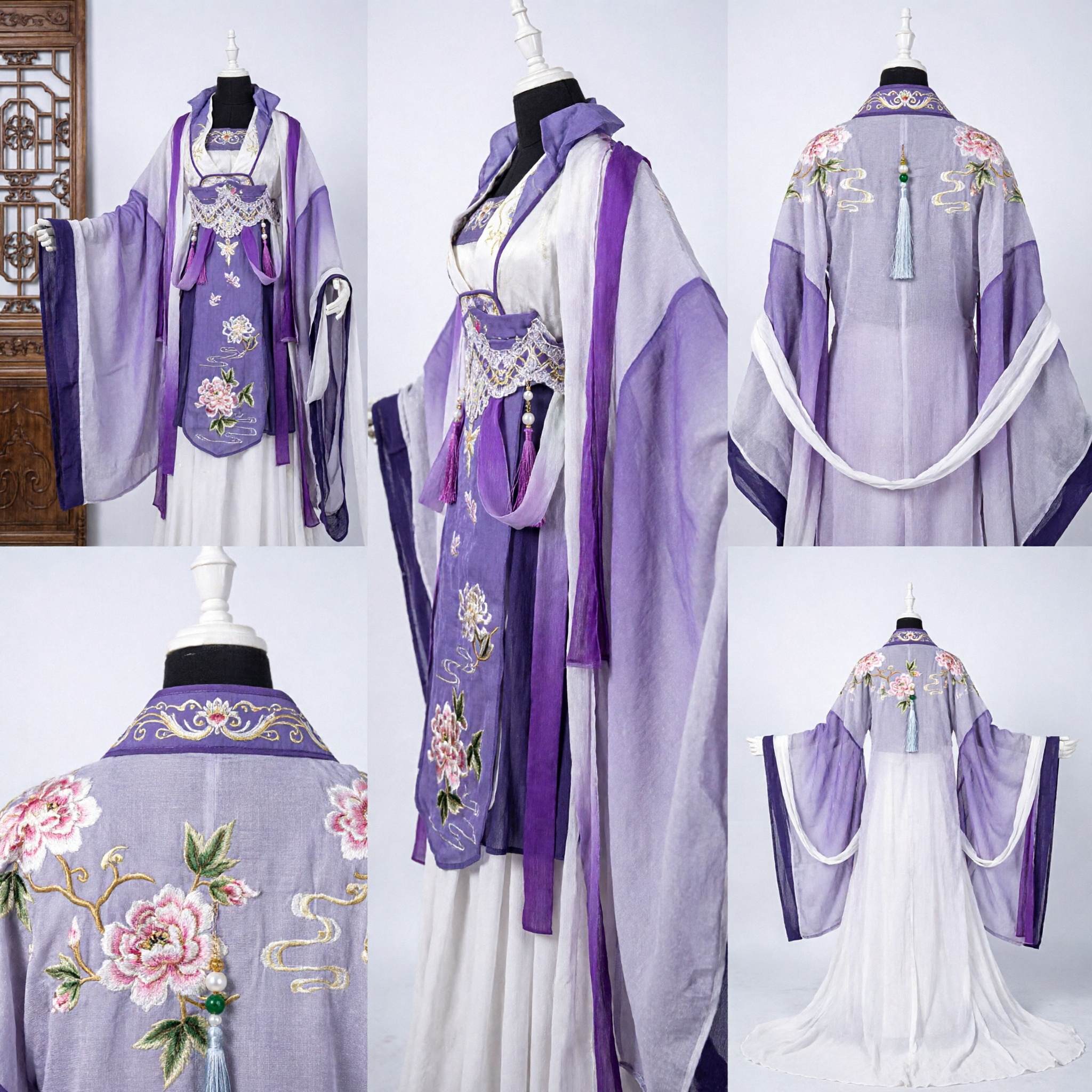 Elegant Chinese Traditional Purple Hanfu Ancient Princess Costume Embroidered Fairy Dress for Women Cosplay - Asian Costume