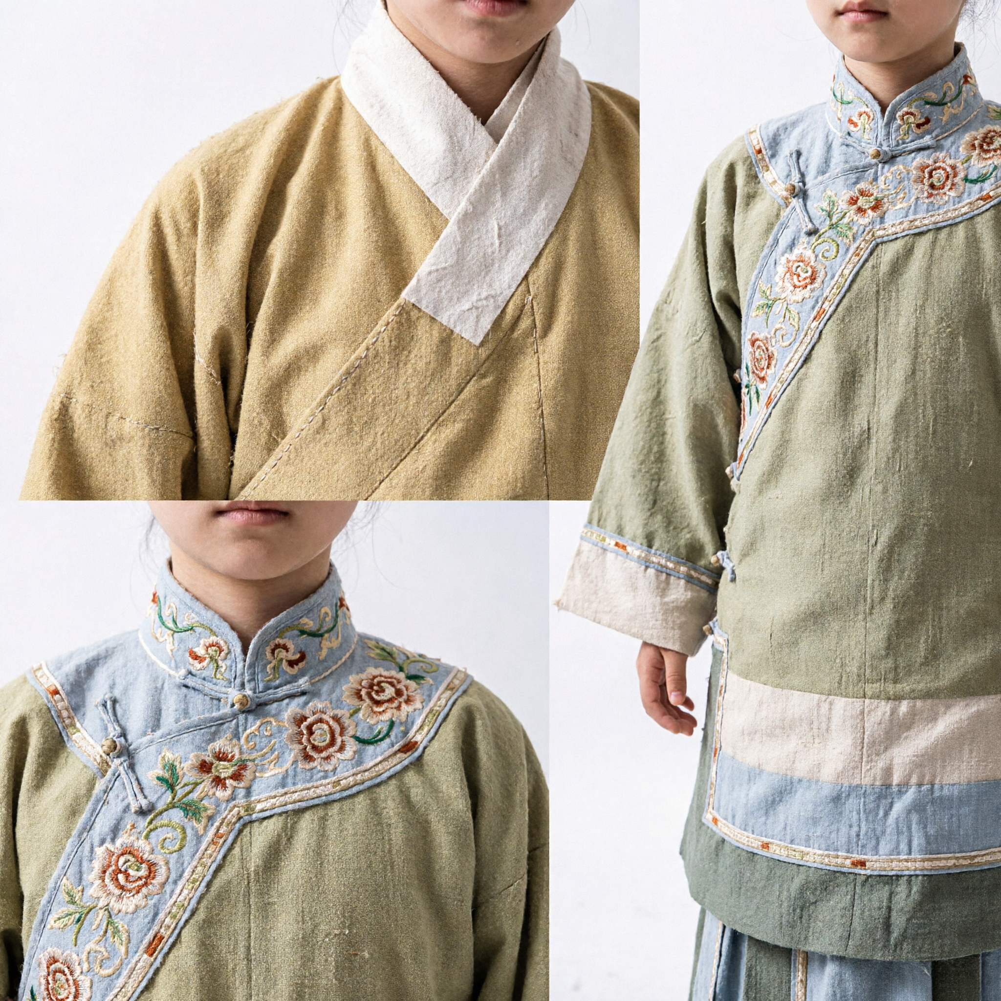 Kids Chinese Traditional Hanfu Costume Historical Ancient Scholar Yellow Robe for Girls Photography Performance - Asian Costume