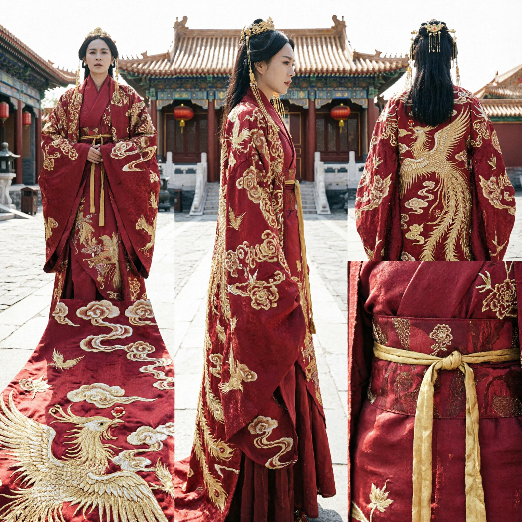 Ancient Chinese Red Hanfu Costume Women's Traditional Embroidered Noble Dress for Historical Drama Cosplay - Asian Costume
