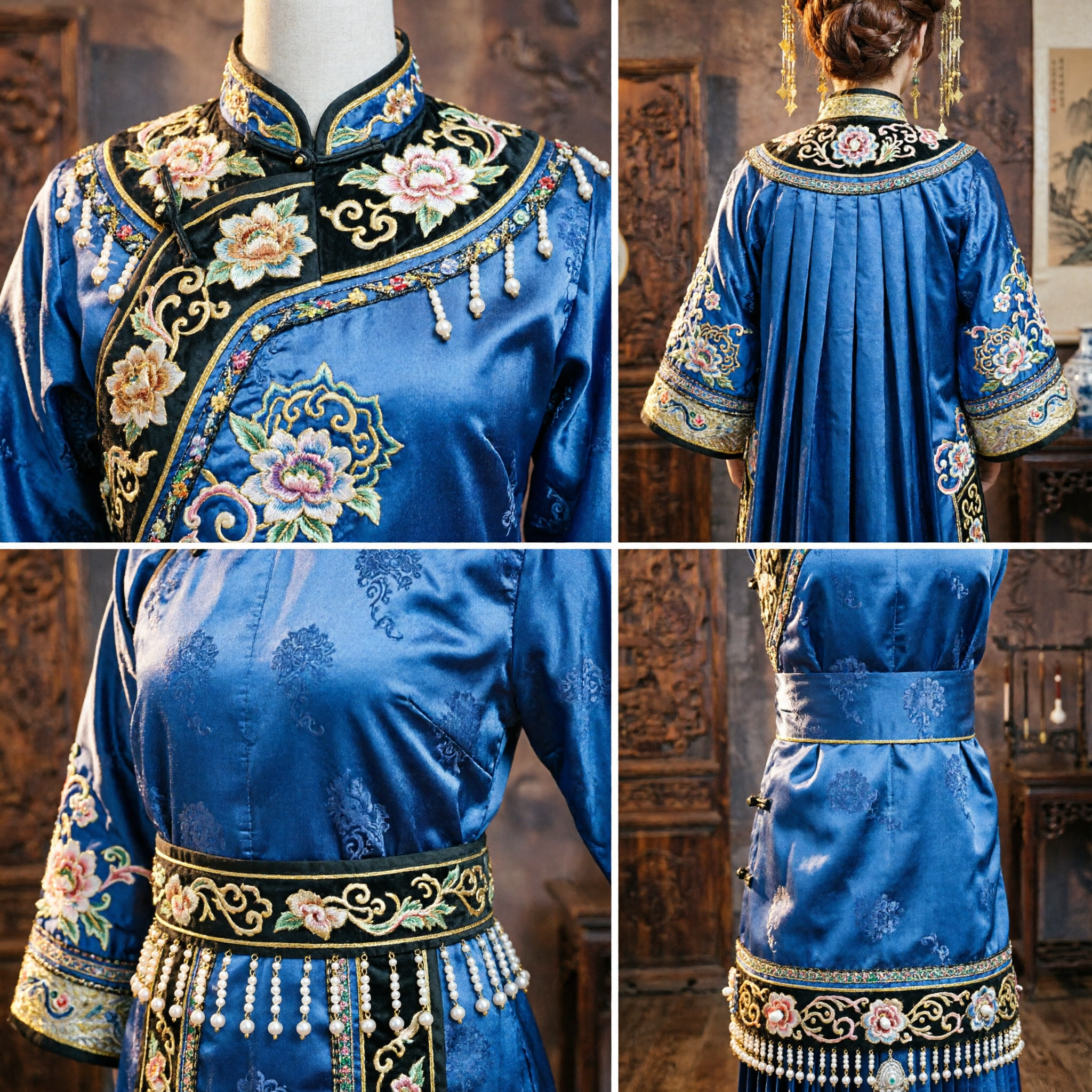 Ancient Chinese Gold Phoenix Hair Crown Traditional Hanfu Wedding Bridal Headpiece with Dangling Tassels for Women - Asian Costume