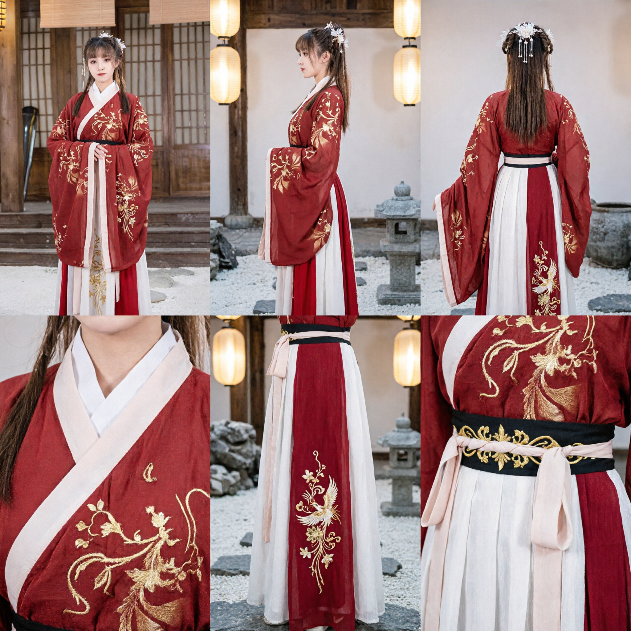 Women's Red Traditional Chinese Hanfu Ancient Embroidered Costume Fairy Dress for Cosplay and Festivals - Asian Costume