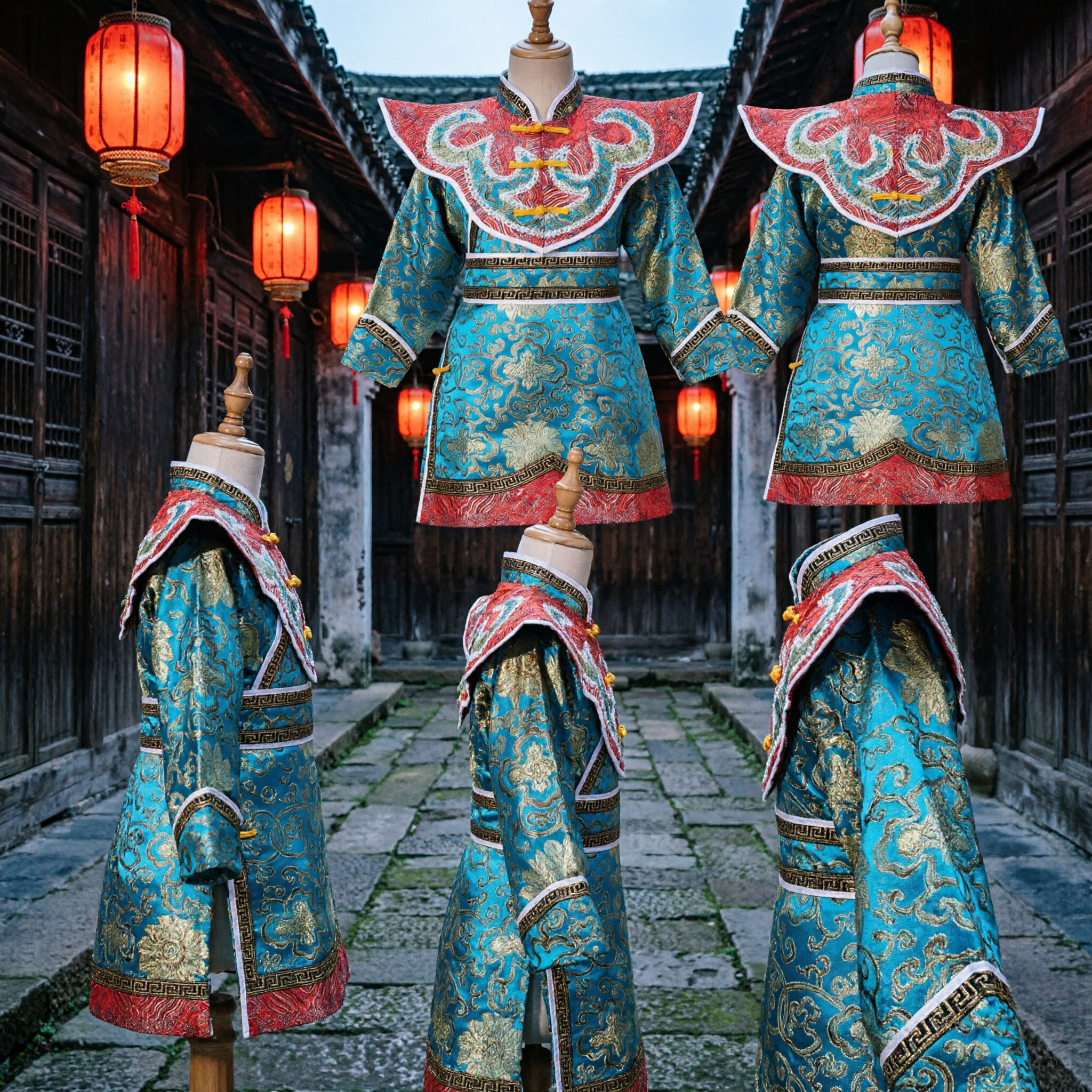 Kids Traditional Chinese Opera Costume Dragon Robe Peking Sichuan Face Changing Performance Wear for Boys Girls - Asian Costume