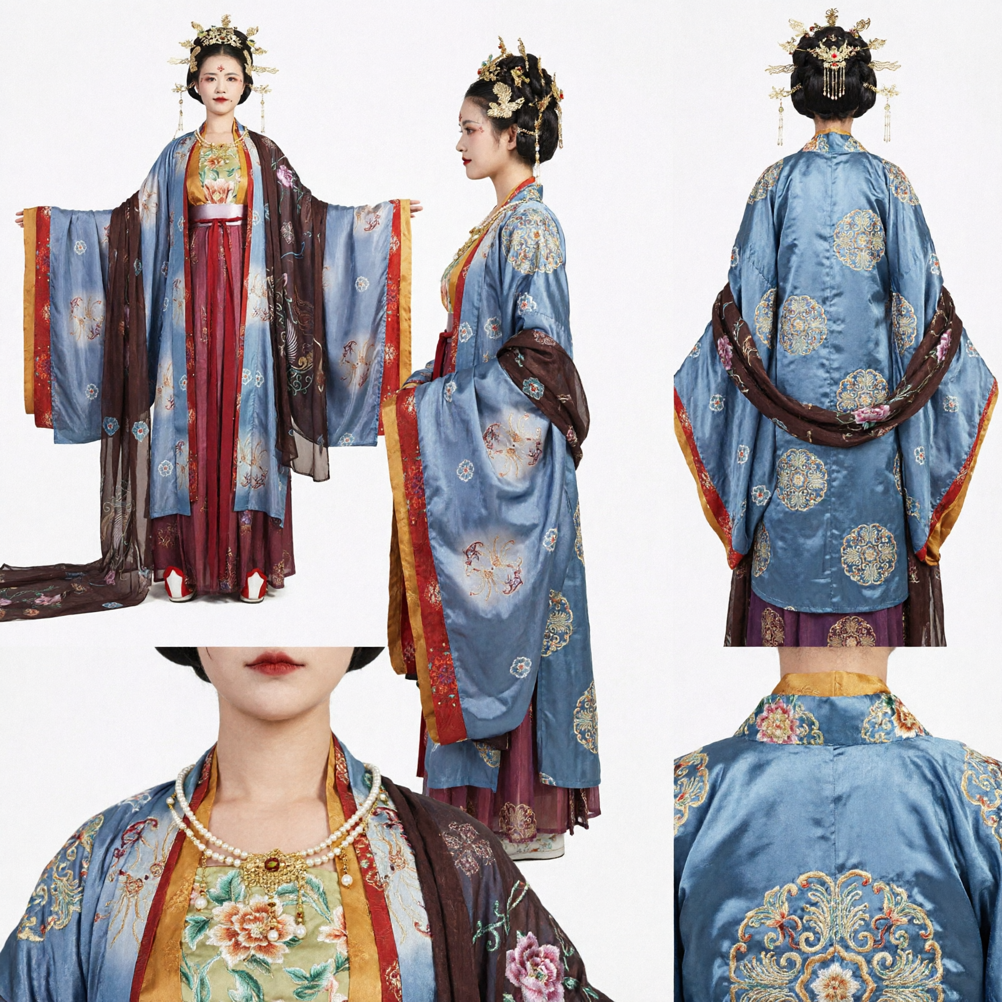 Traditional Chinese Tang Dynasty Hanfu Costume Women Ancient Palace Lady Empress Dress for Stage Performance - Asian Costume