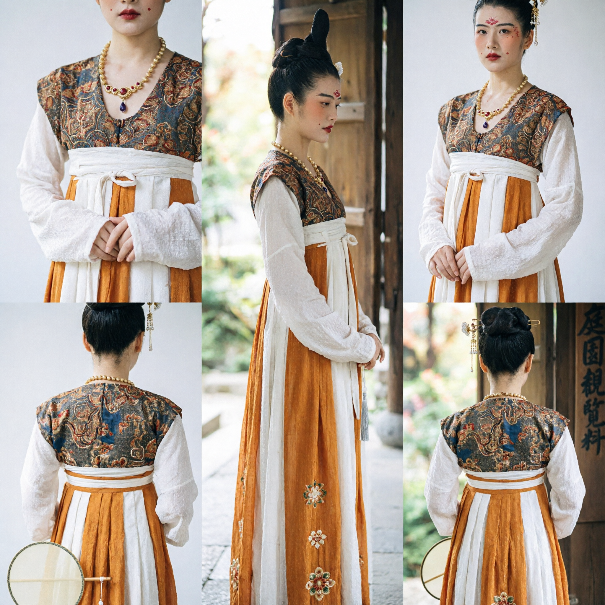 Elegant Tang Dynasty Hanfu Qixiong Ruqun Traditional Chinese Costume Set for Women Historical Cosplay Photography - Asian Costume