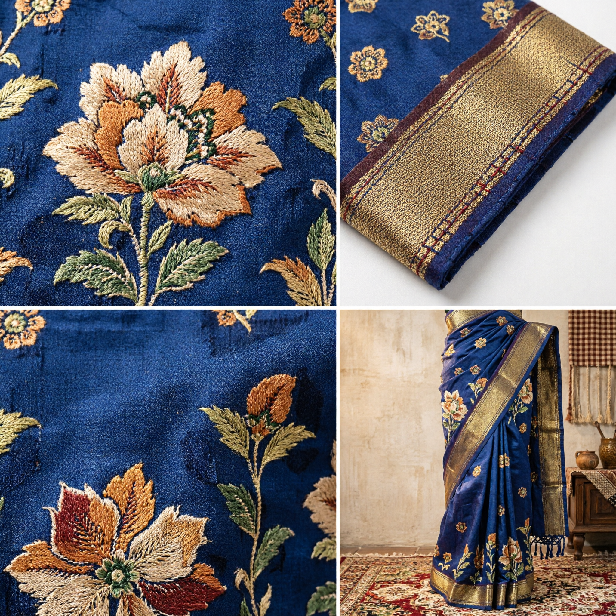 Traditional Chinese Brown Brocade Ribbon with Gold Floral Pattern for Hanfu Costume Making and DIY Craft Projects - Asian Costume