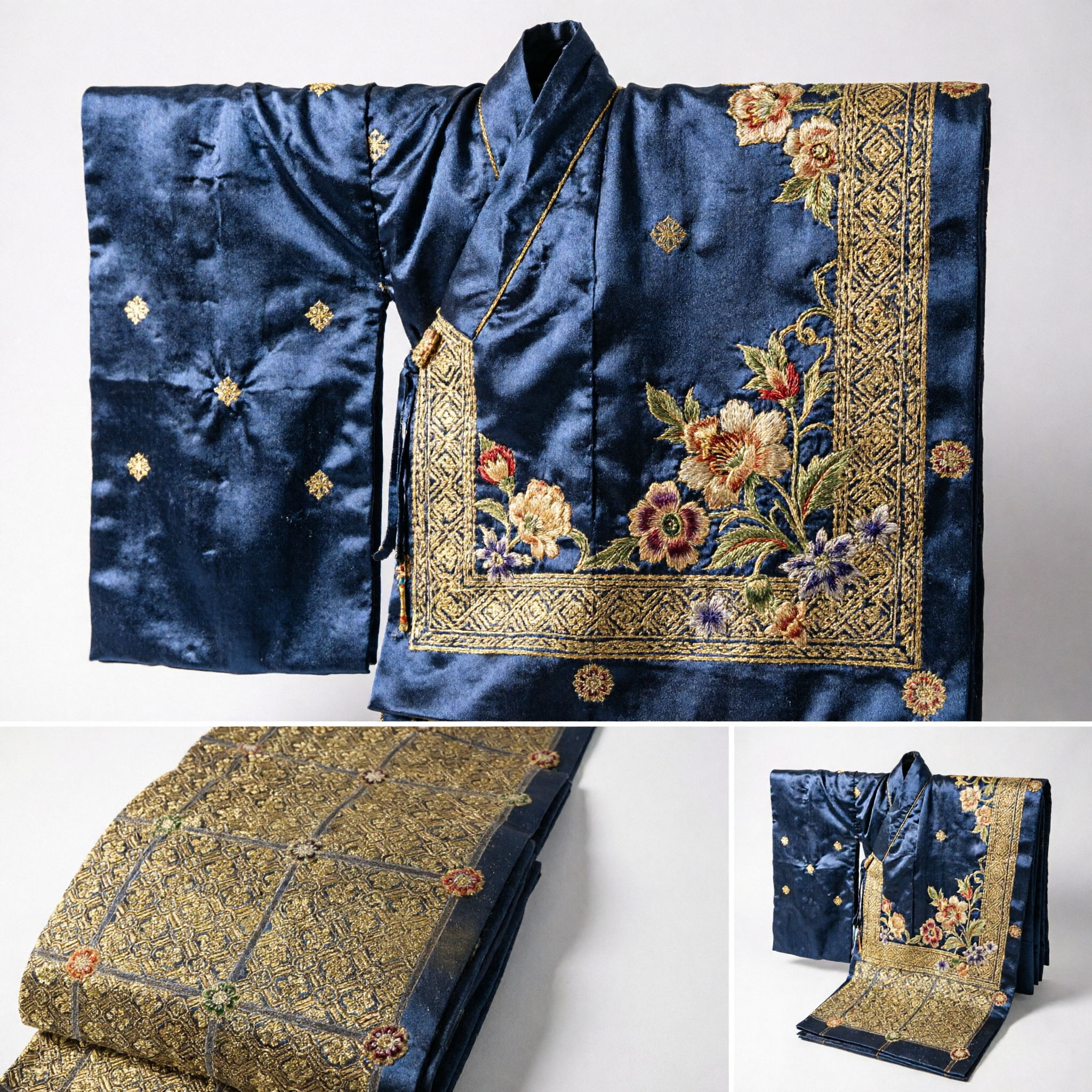 Asian Traditional Black Gold Silk Brocade Fabric for Hanfu Cheongsam Costume Dress Making Material - Asian Costume