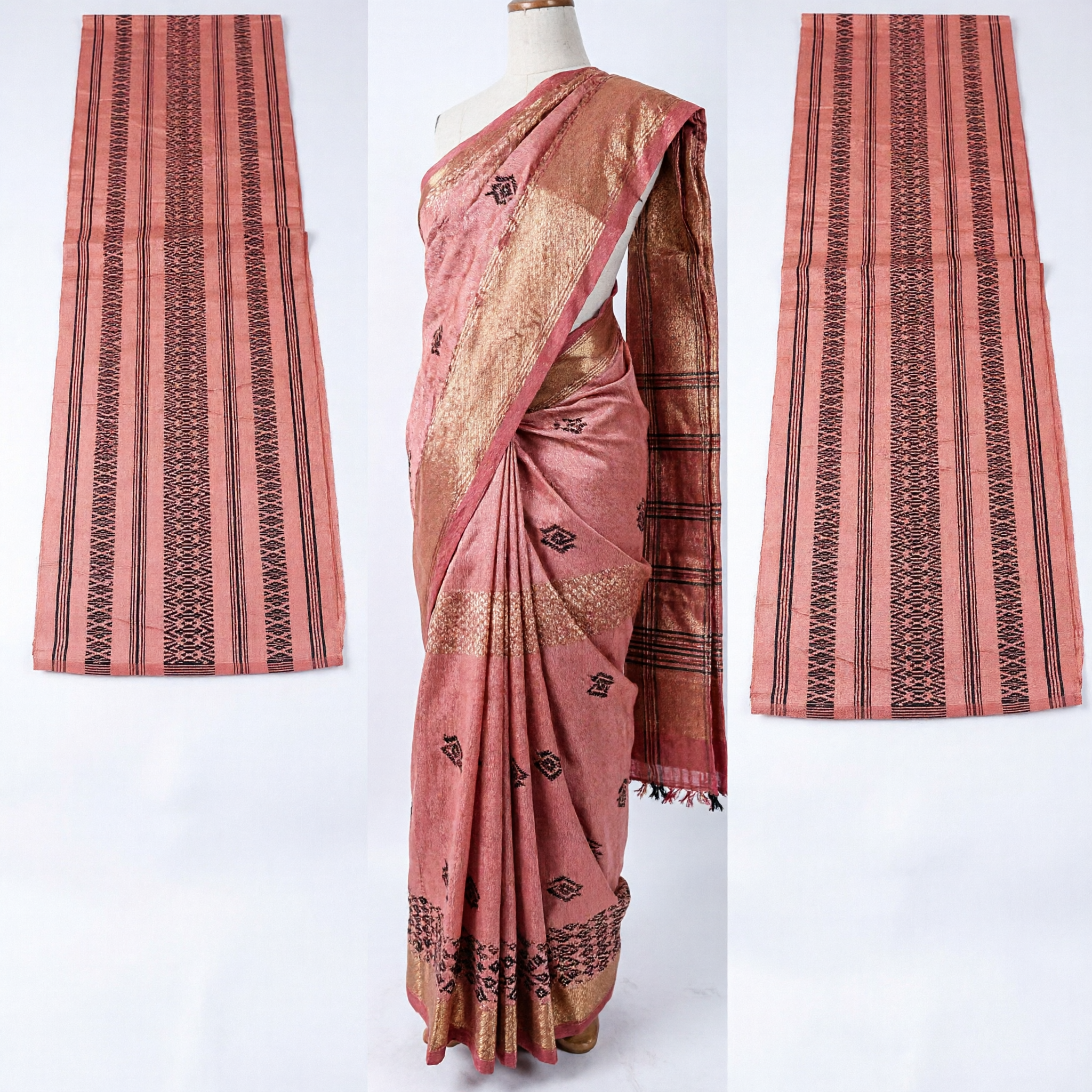 Traditional Asian Dai Geometric Woven Fabric Table Runner or Skirt Material for Cultural Home Decor and Costume - Asian Costume