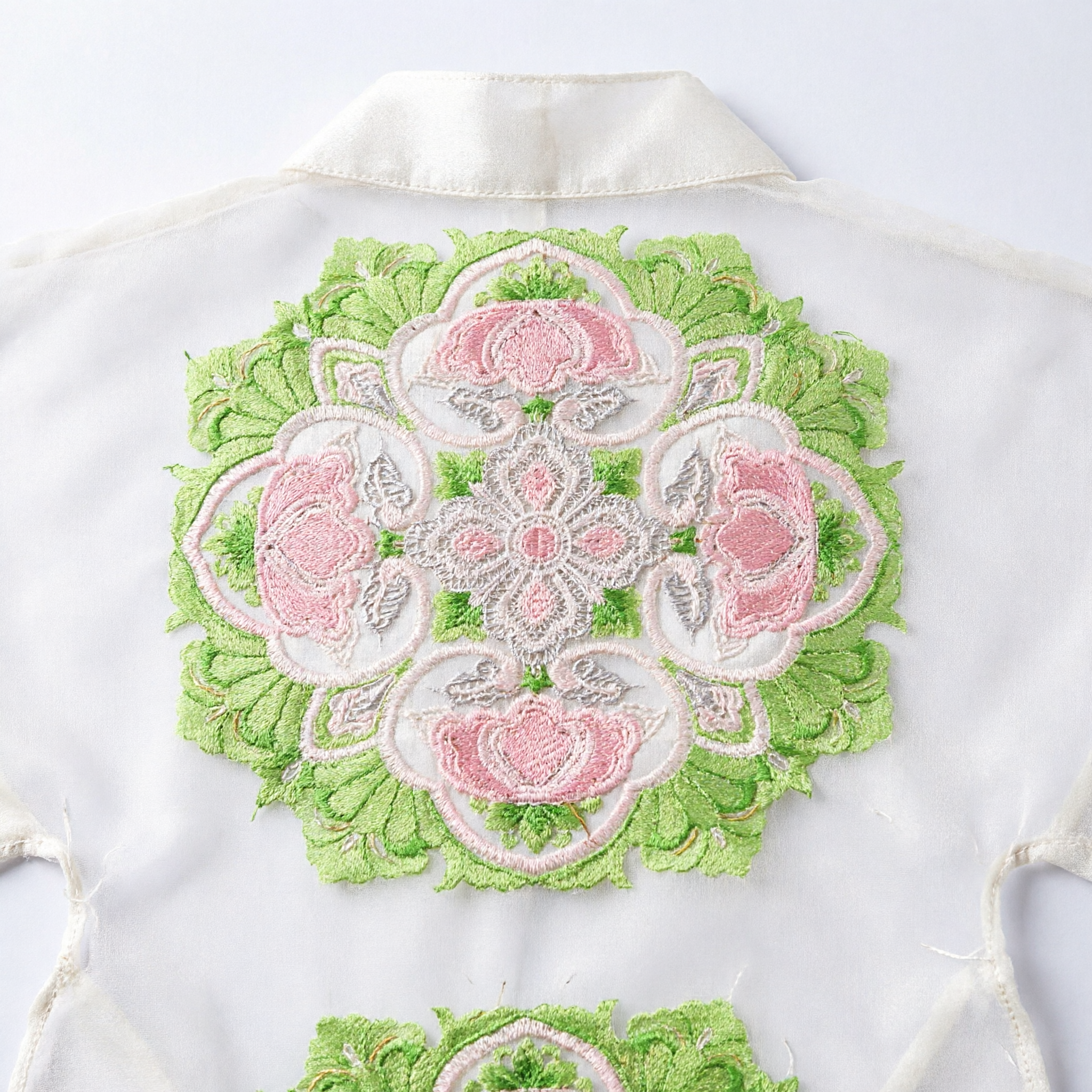 Traditional Chinese Silk Brocade Fabric Panel featuring Green Lotus Floral Design for Hanfu Costume and Home Decor - Asian Costume