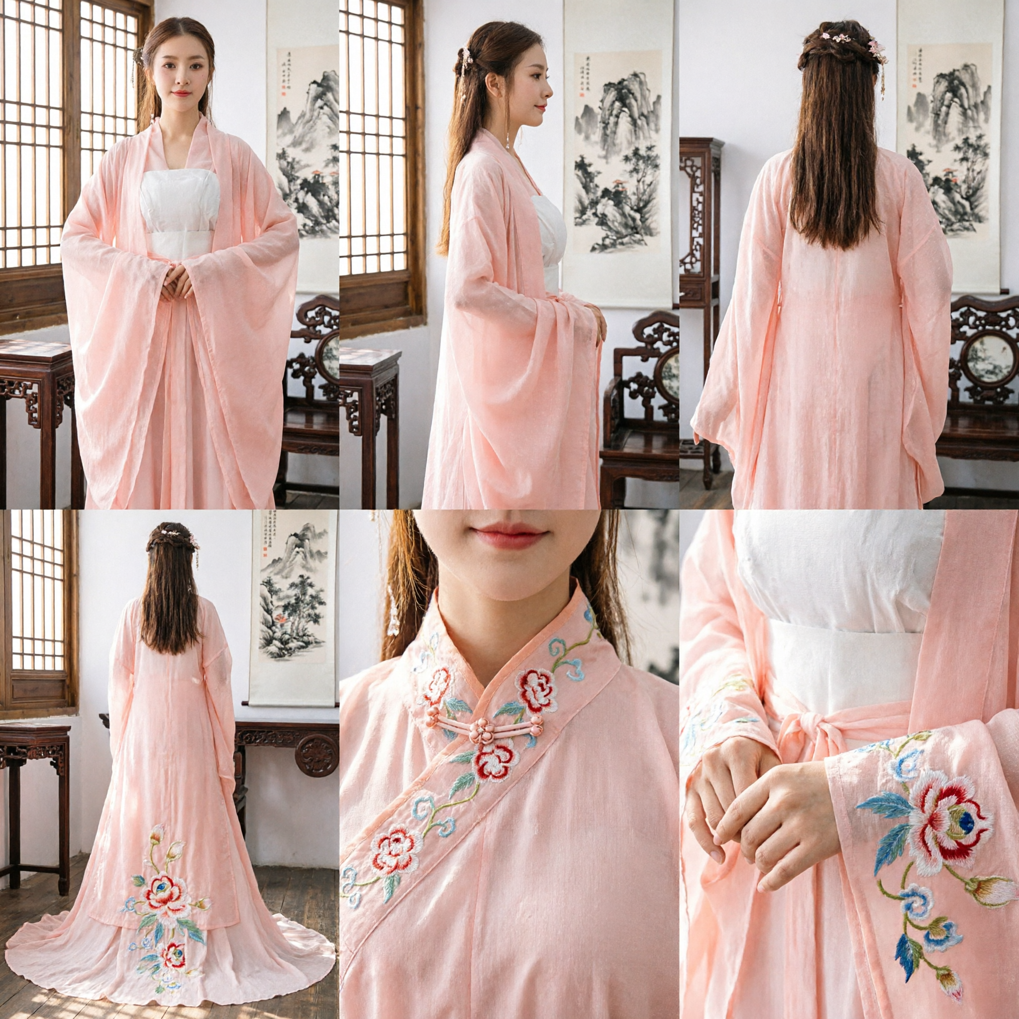 Traditional Chinese Hanfu Pink Fairy Dress Ancient Costume Tang Dynasty Robe for Women Performance - Asian Costume