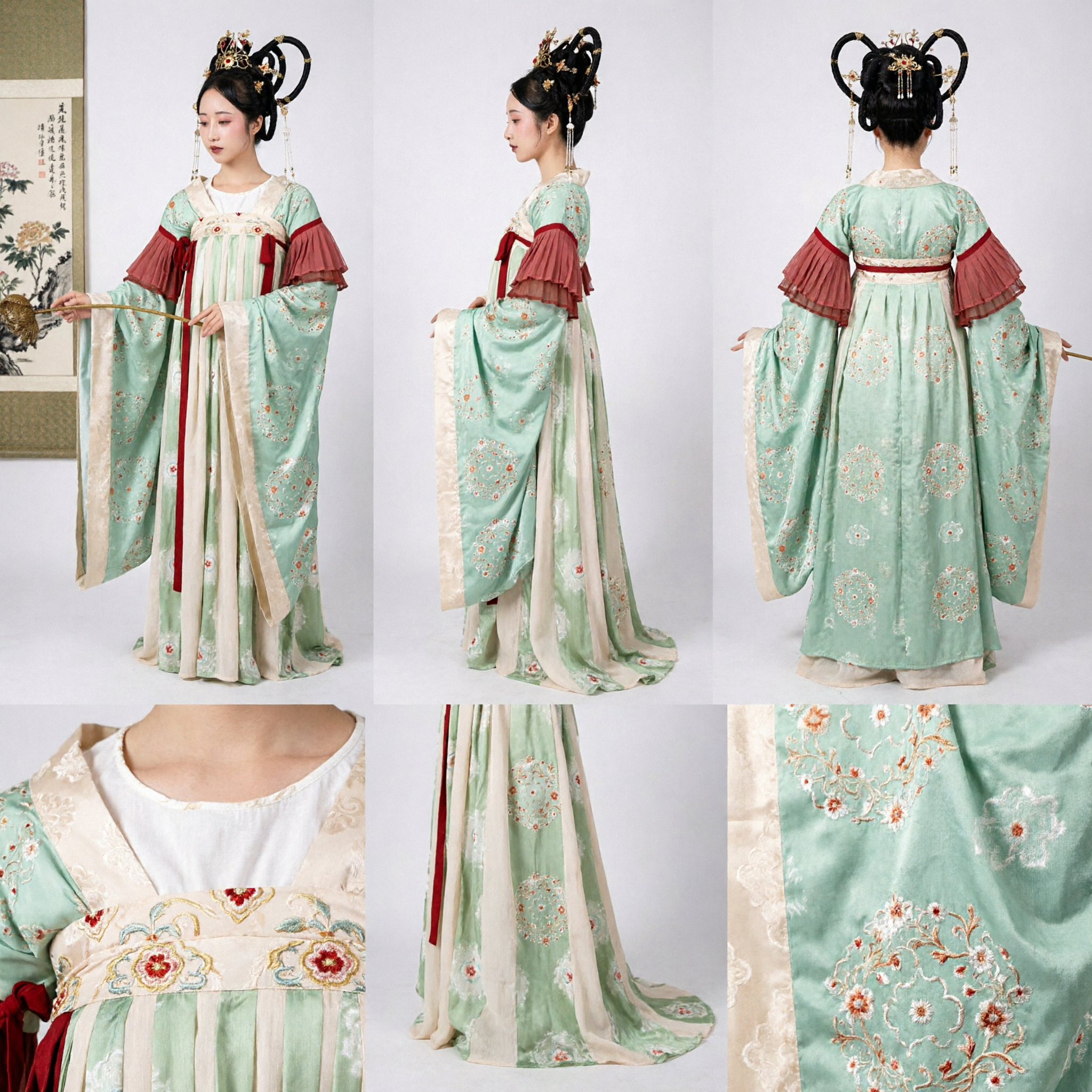 Traditional Chinese Green Hanfu Costume Tang Dynasty Princess Dress Ancient Fairy Clothing for Women - Asian Costume
