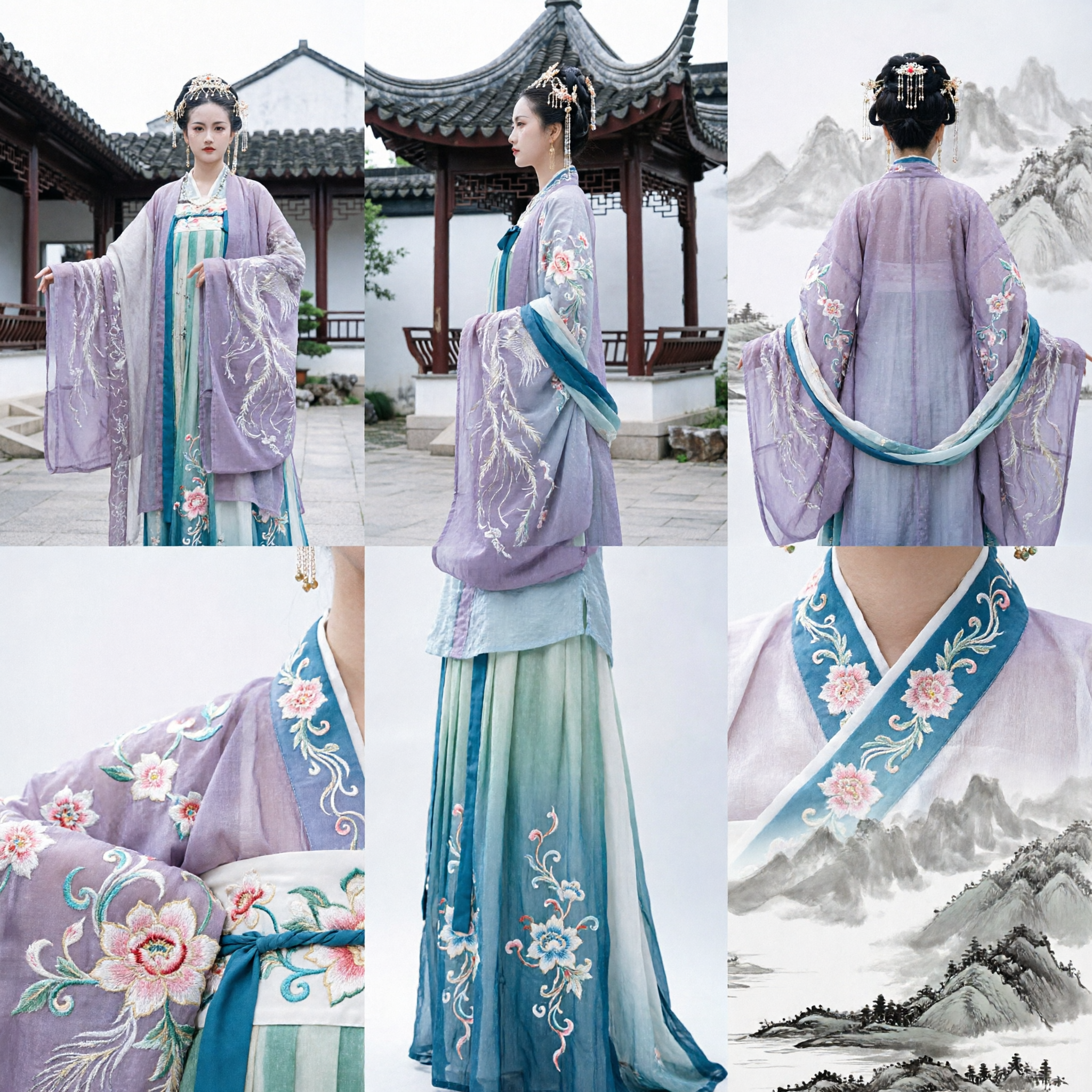 Elegant Purple Hanfu Dress Traditional Chinese Ancient Costume Embroidered Fairy Clothing for Women Photography - Asian Costume