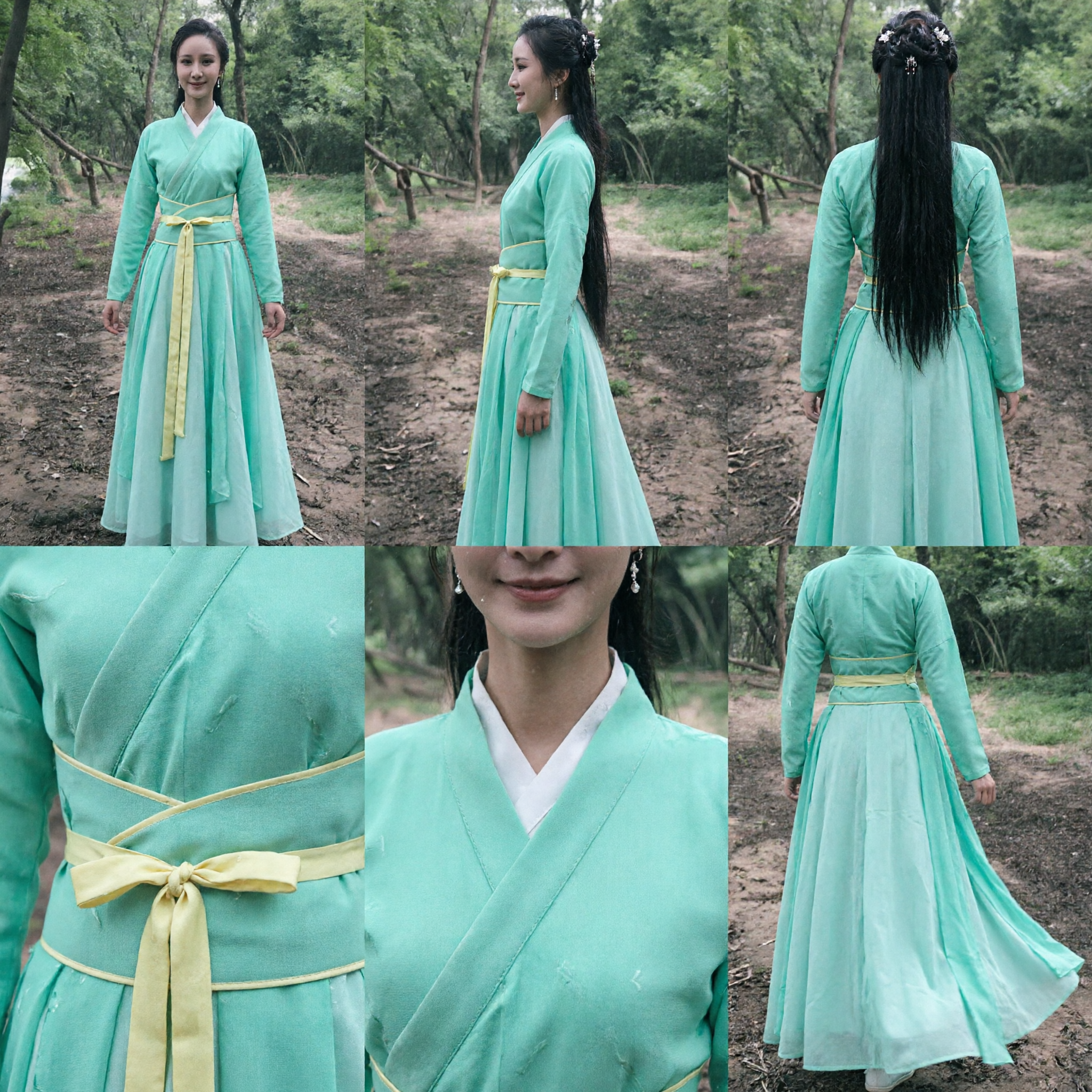 Elegant Green Chinese Hanfu Traditional Ancient Costume Women's Historical Dress for Period Drama Cosplay - Asian Costume
