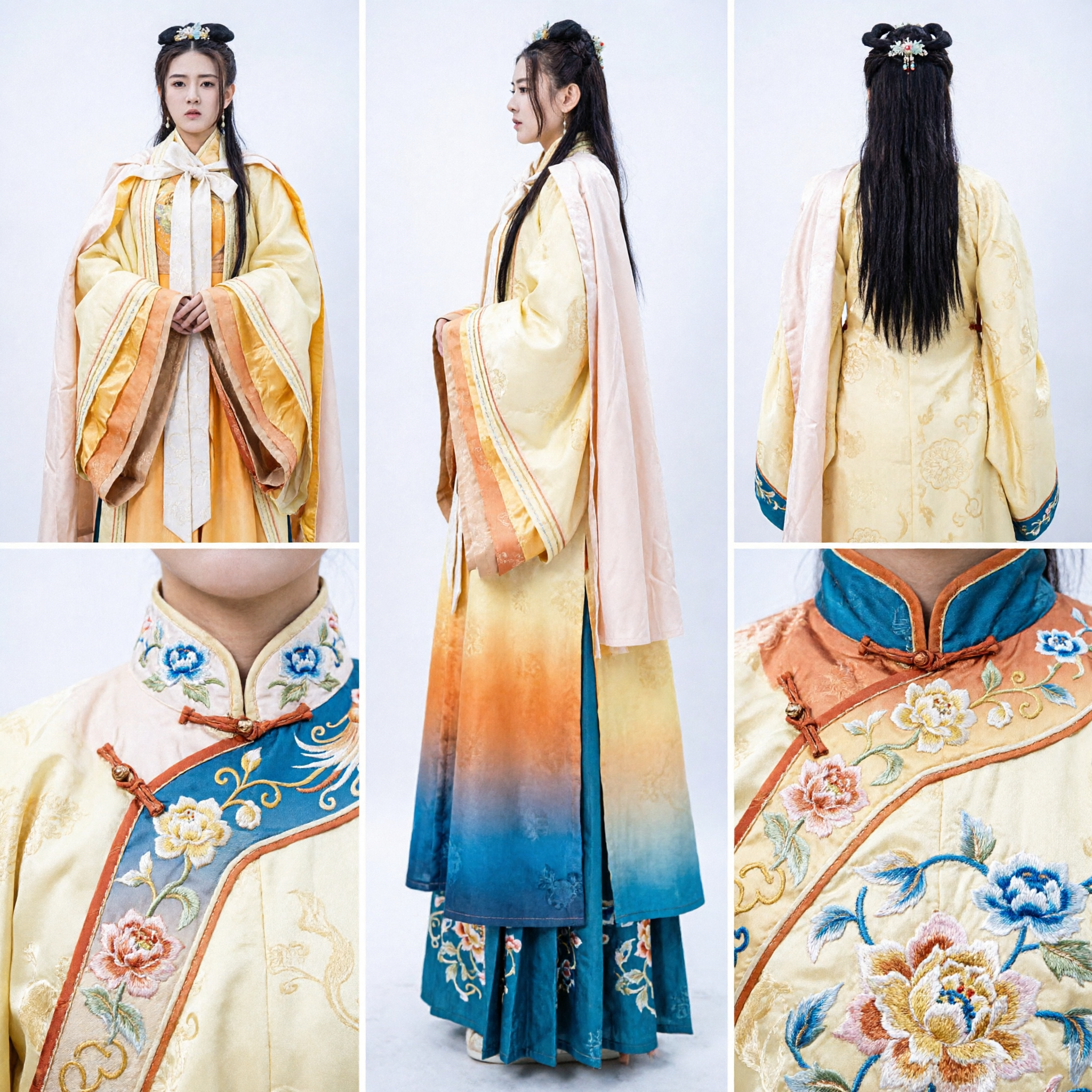 Tang Dynasty Ancient Chinese Princess Costume Yellow Hanfu Traditional Dress for Women Historical Drama Cosplay Role Play - Asian Costume