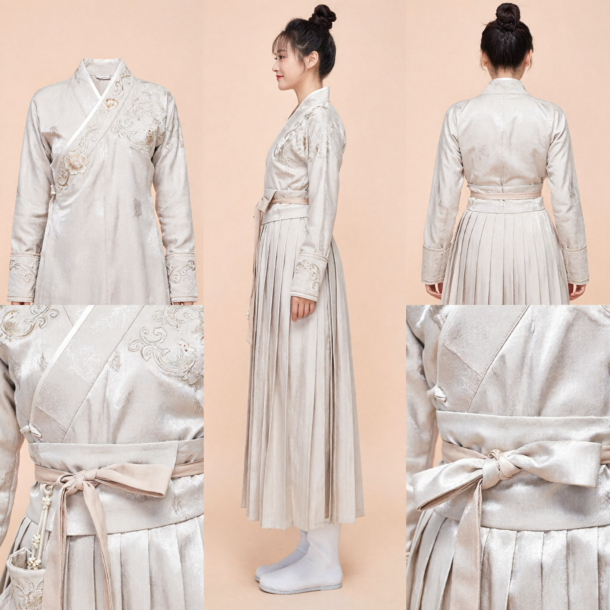 Traditional Chinese Hanfu Costume for Women Ancient Wuxia Swordswoman Martial Arts Cross-Collar Dress Outfit - Asian Costume