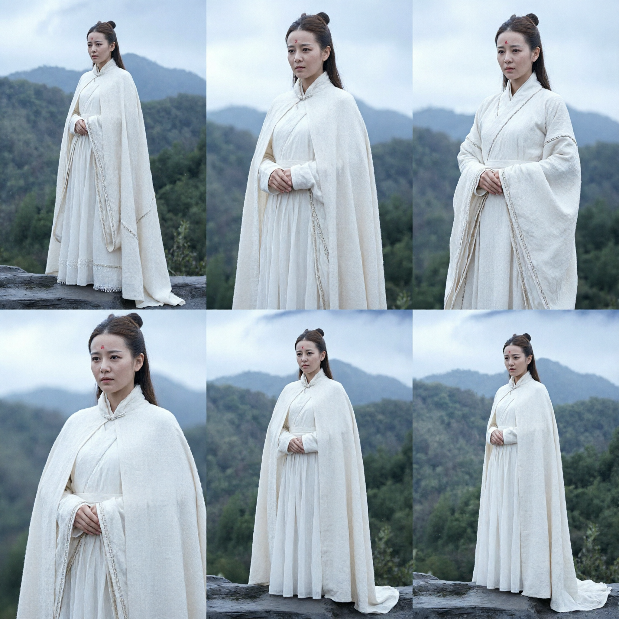 Traditional Chinese White Hanfu Cloak Cape Ancient Costume for Women Historical Drama Cosplay - Asian Costume