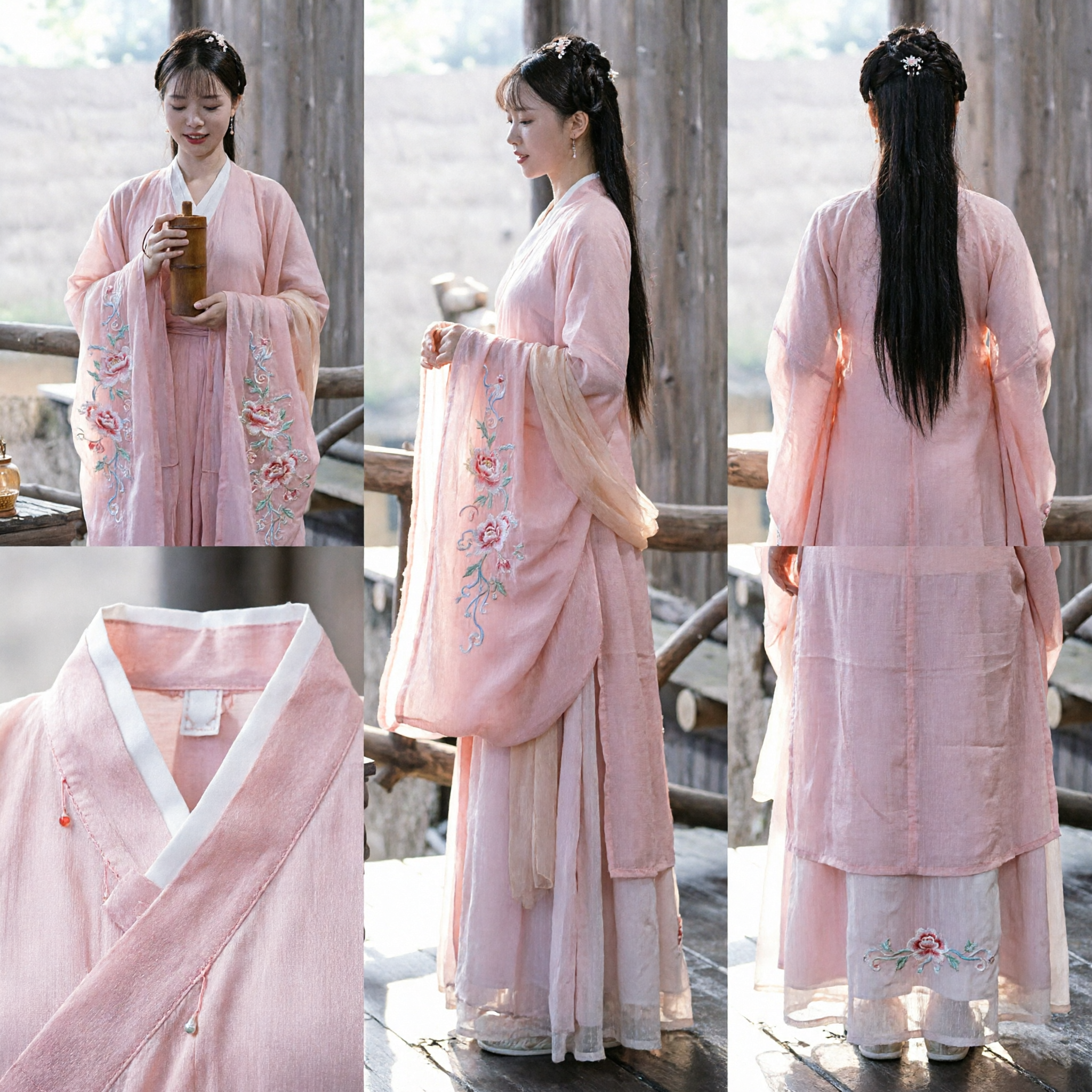 Ancient Chinese Pink Hanfu Traditional Costume Gradient Fairy Dress for Women Cosplay Performance - Asian Costume