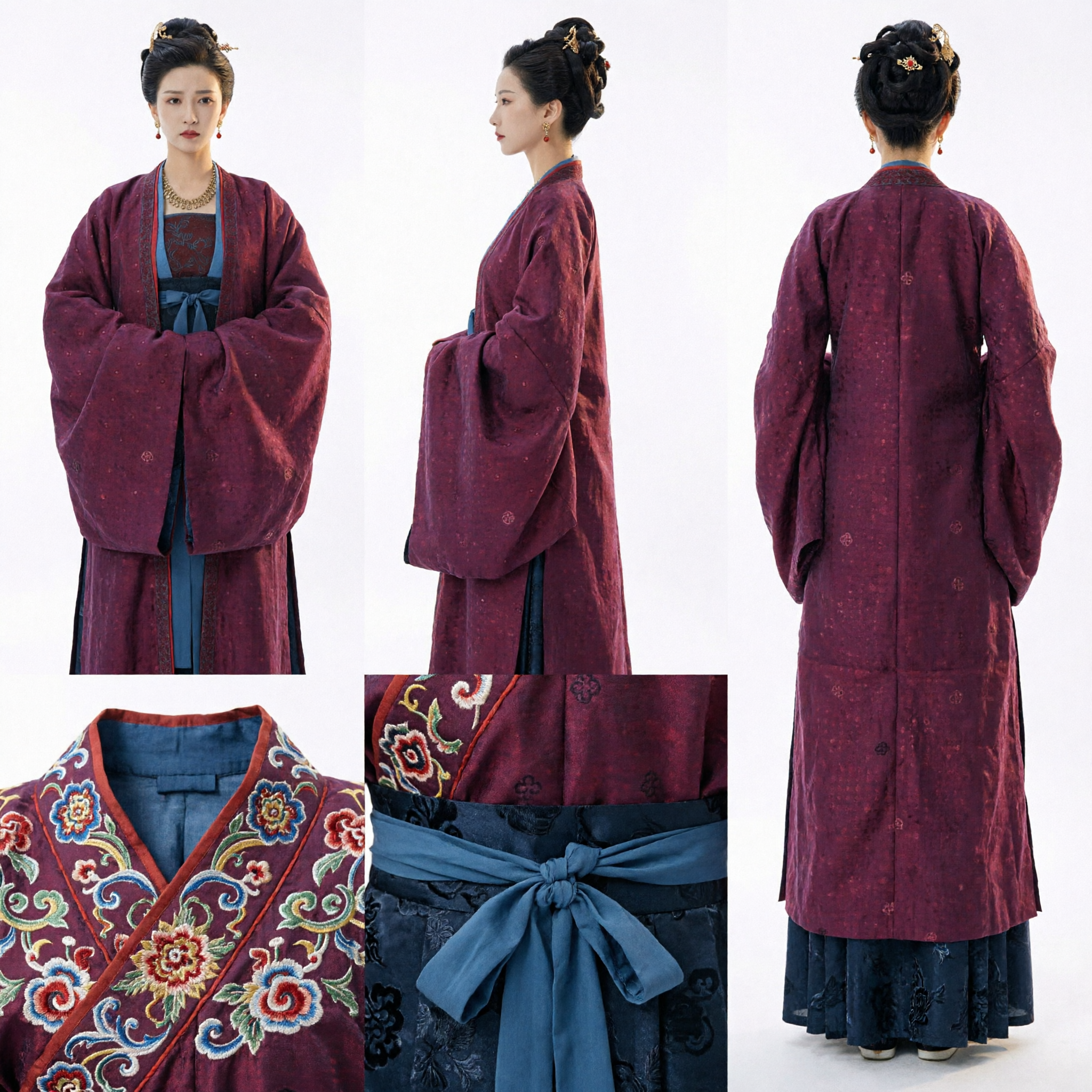 Traditional Chinese Song Dynasty Hanfu Red Robe Ancient Noble Lady Costume for Women - Asian Costume