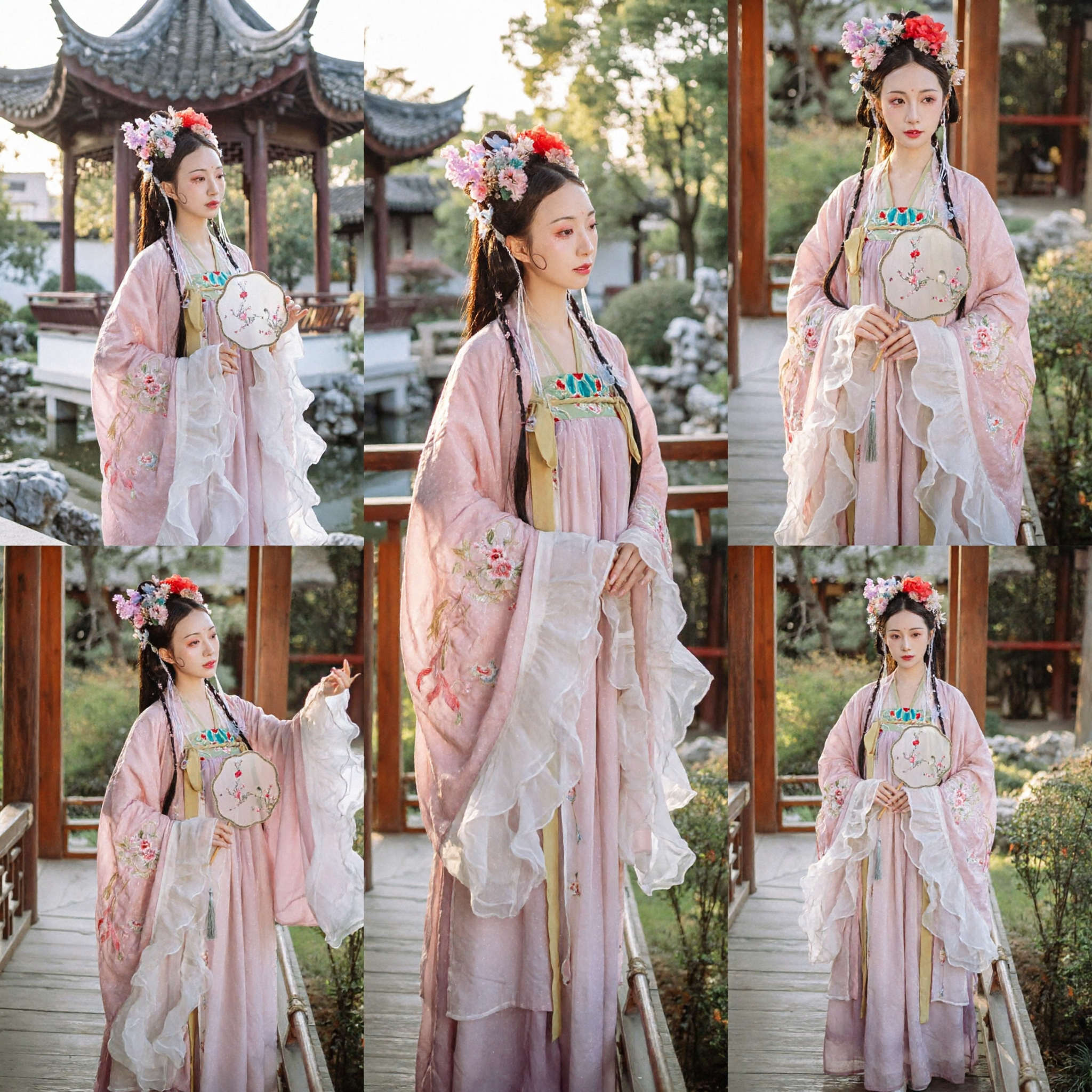 Traditional Chinese Hanfu Pink Tang Dynasty Princess Costume Ancient Embroidered Fairy Dress for Women - Asian Costume