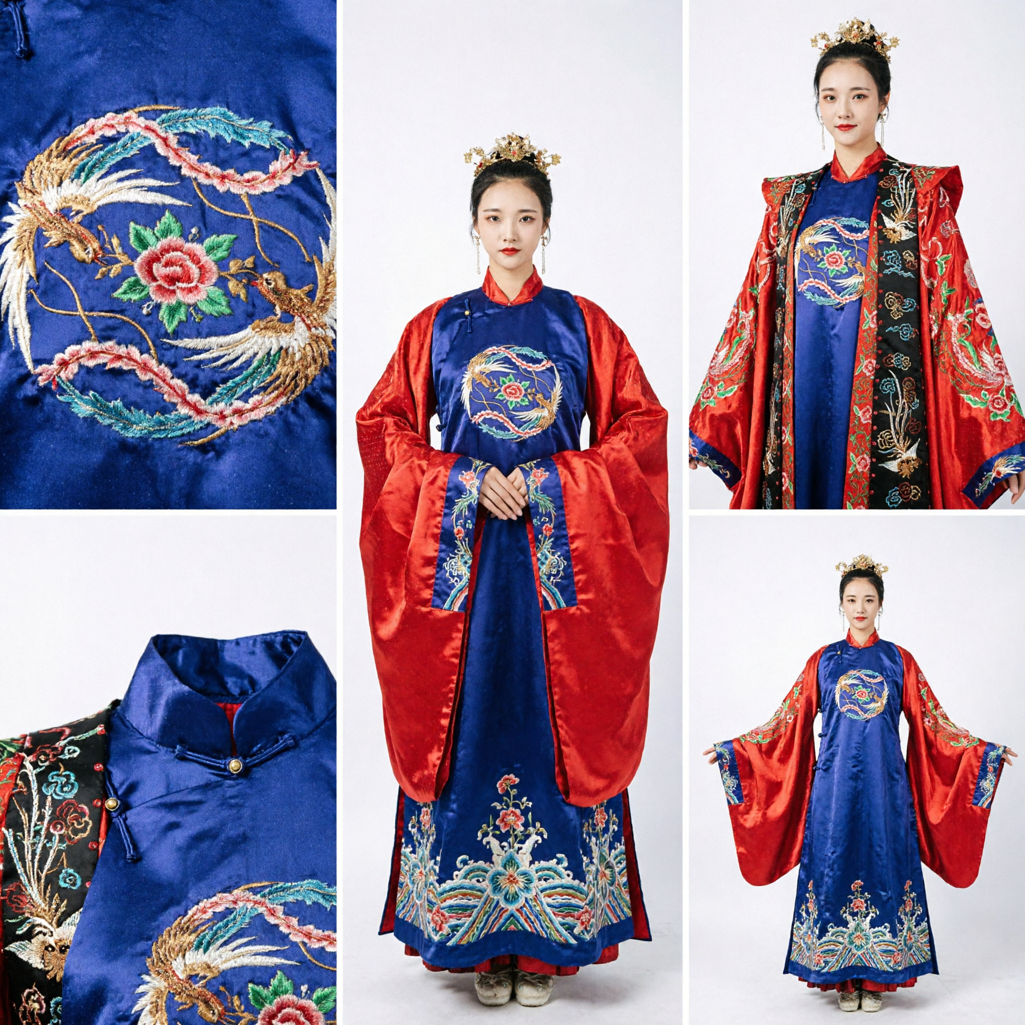 Chinese Traditional Ming Dynasty Empress Costume Red Embroidered Dragon Robe Hanfu Wedding Dress for Women - Asian Costume