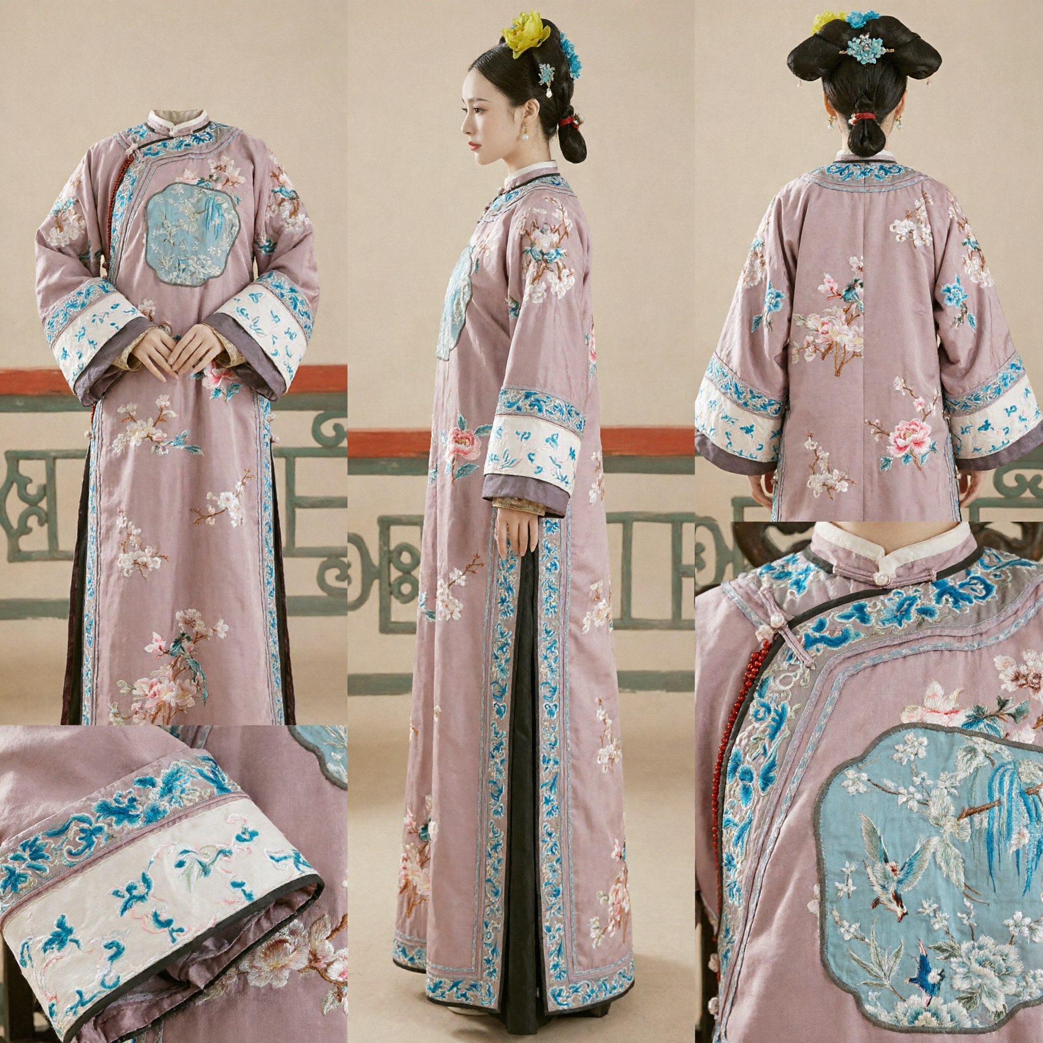 Traditional Chinese Qing Dynasty Manchu Princess Costume Historical Palace Lady Embroidered Dress for Women Cosplay - Asian Costume