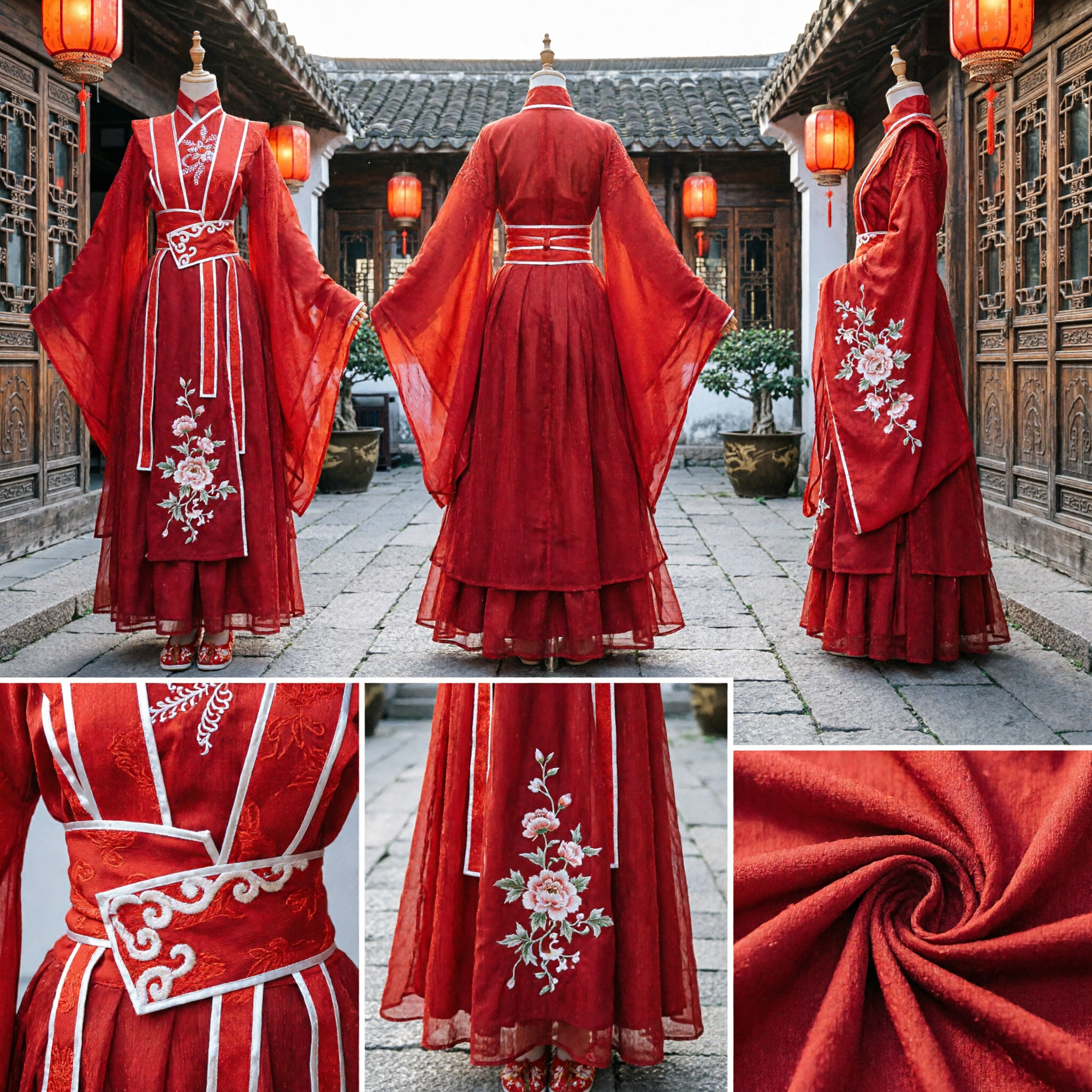 Traditional Chinese Red Hanfu Swordswoman Costume Ancient Wuxia Assassin Dress for Women Cosplay Performance - Asian Costume