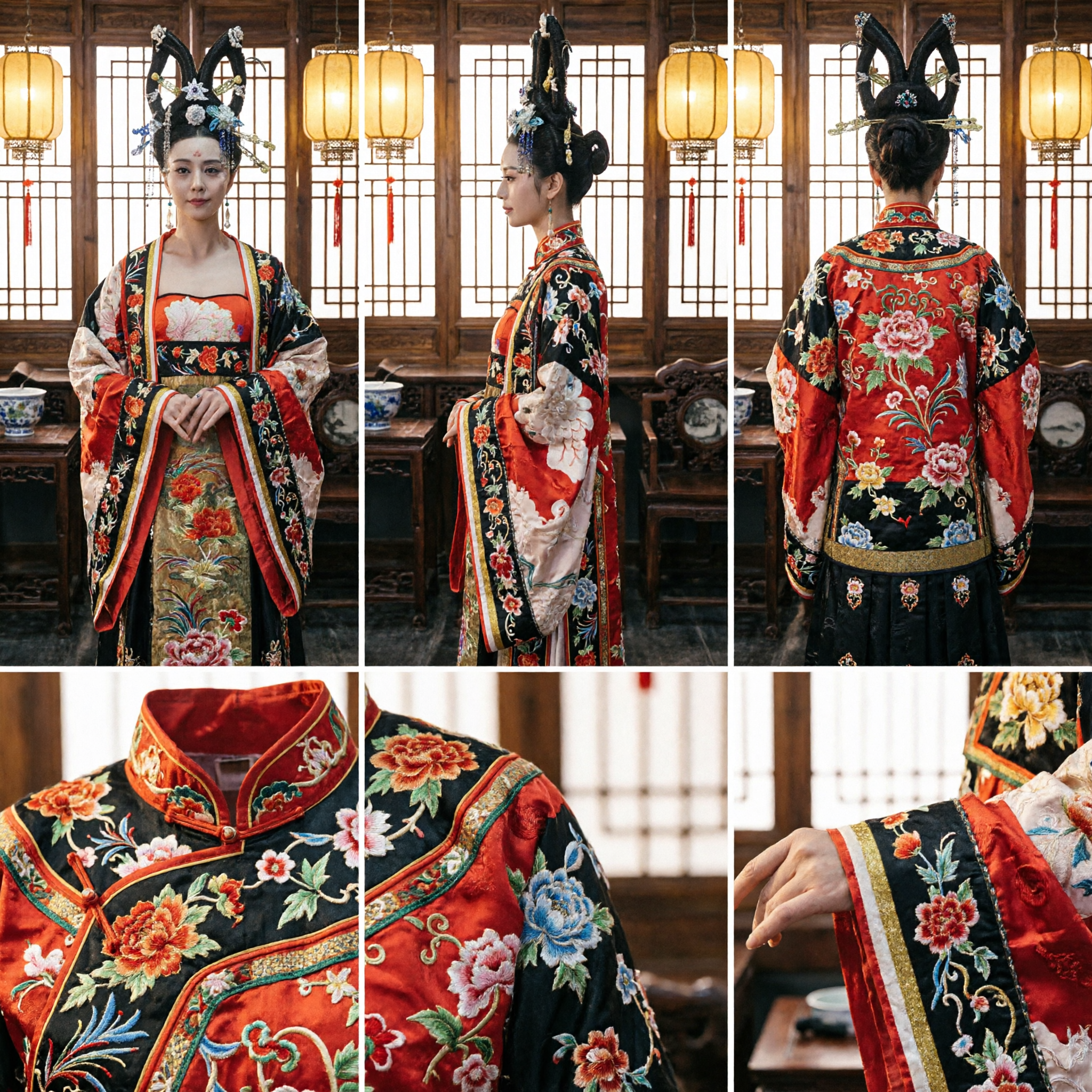 Elegant Tang Dynasty Hanfu Costume Traditional Chinese Ancient Floral Dress for Women Cosplay Performance - Asian Costume