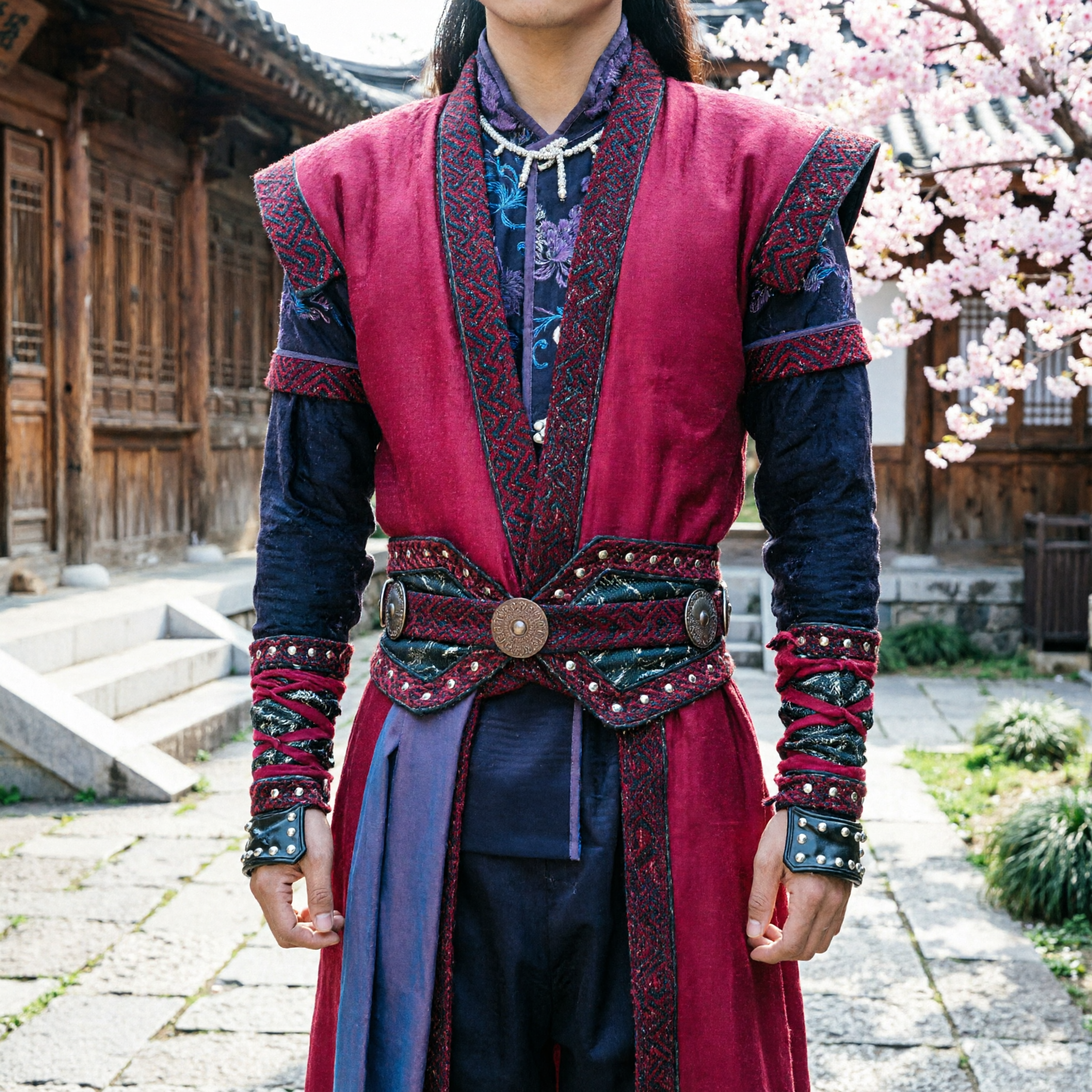 Men's Ancient Chinese Wuxia Swordsman Costume Red Knight Errant Hanfu Cosplay Outfit for Historical Drama - Asian Costume