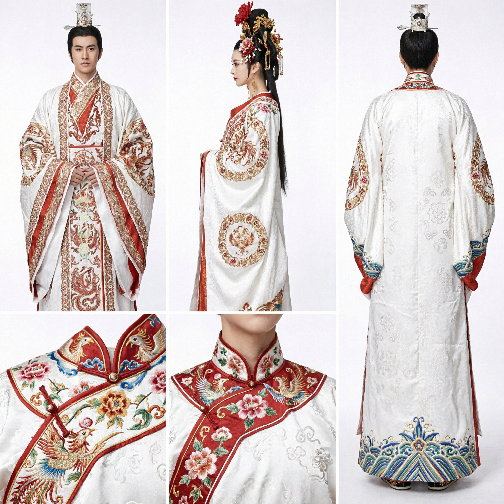 Traditional Chinese Imperial Wedding Hanfu Costume Set for Emperor and Empress Couple Cosplay Photography - Asian Costume