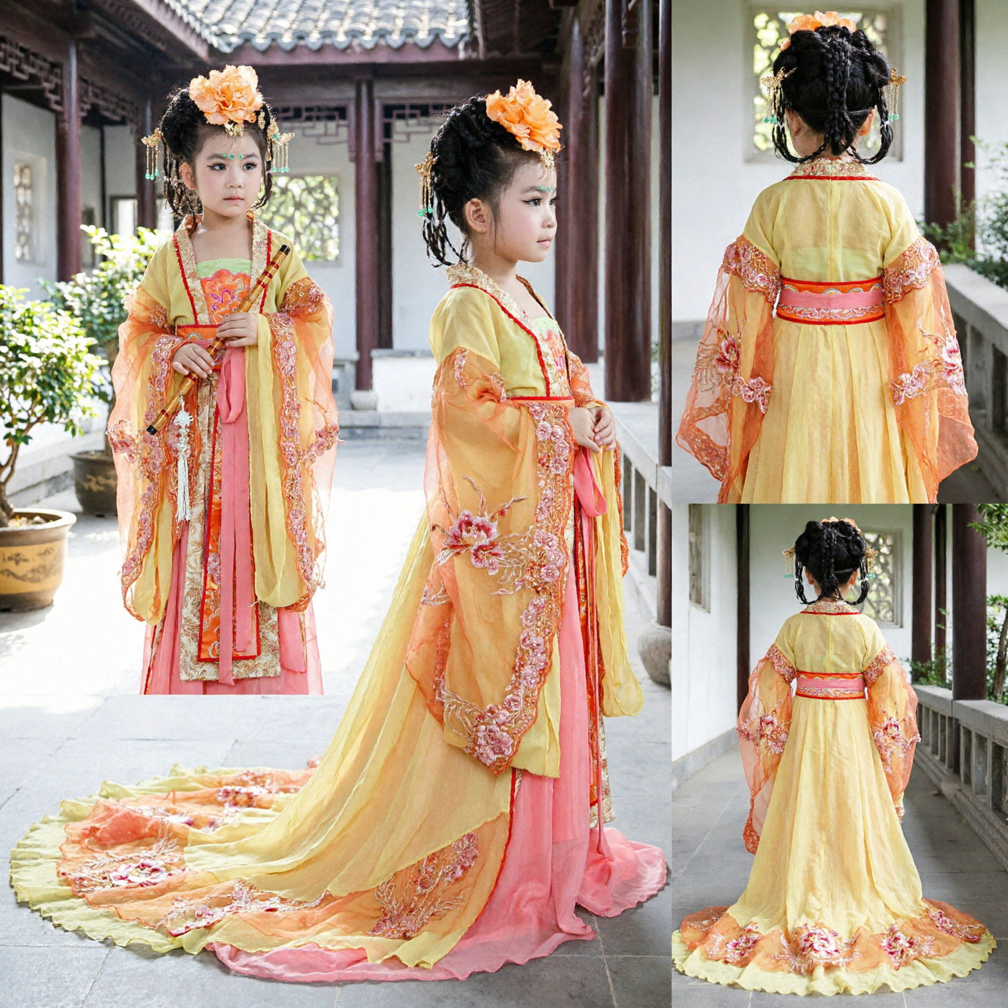 Ancient Chinese Traditional Hanfu Costume for Girls Kids Princess Fairy Dress Dance Performance Outfit - Asian Costume