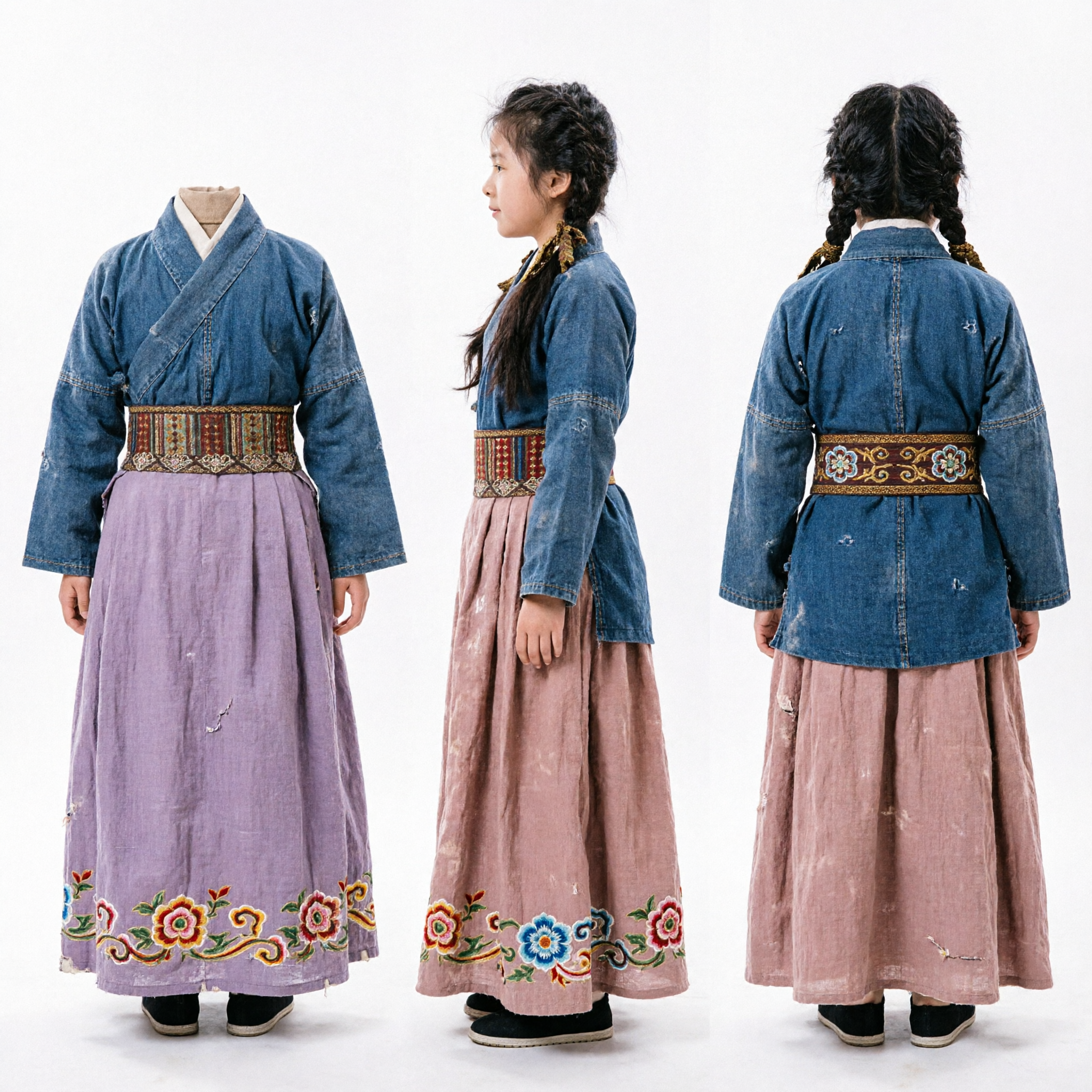 Ancient Chinese Commoner Girl Costume Traditional Hanfu Historical Drama Servant Outfit for Kids - Asian Costume