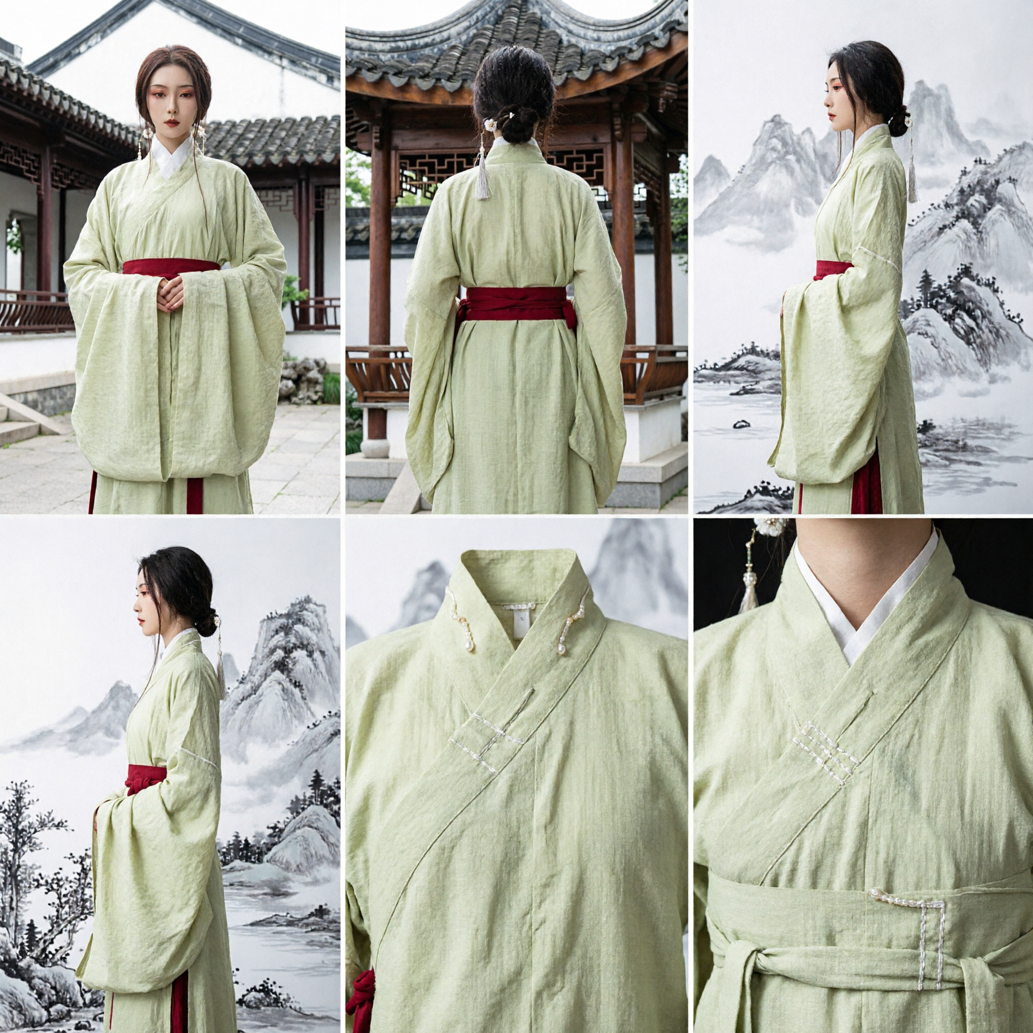Traditional Chinese Hanfu Costume Green Wide Sleeve Robe Ancient Nobility Princess Dress for Women Cosplay - Asian Costume