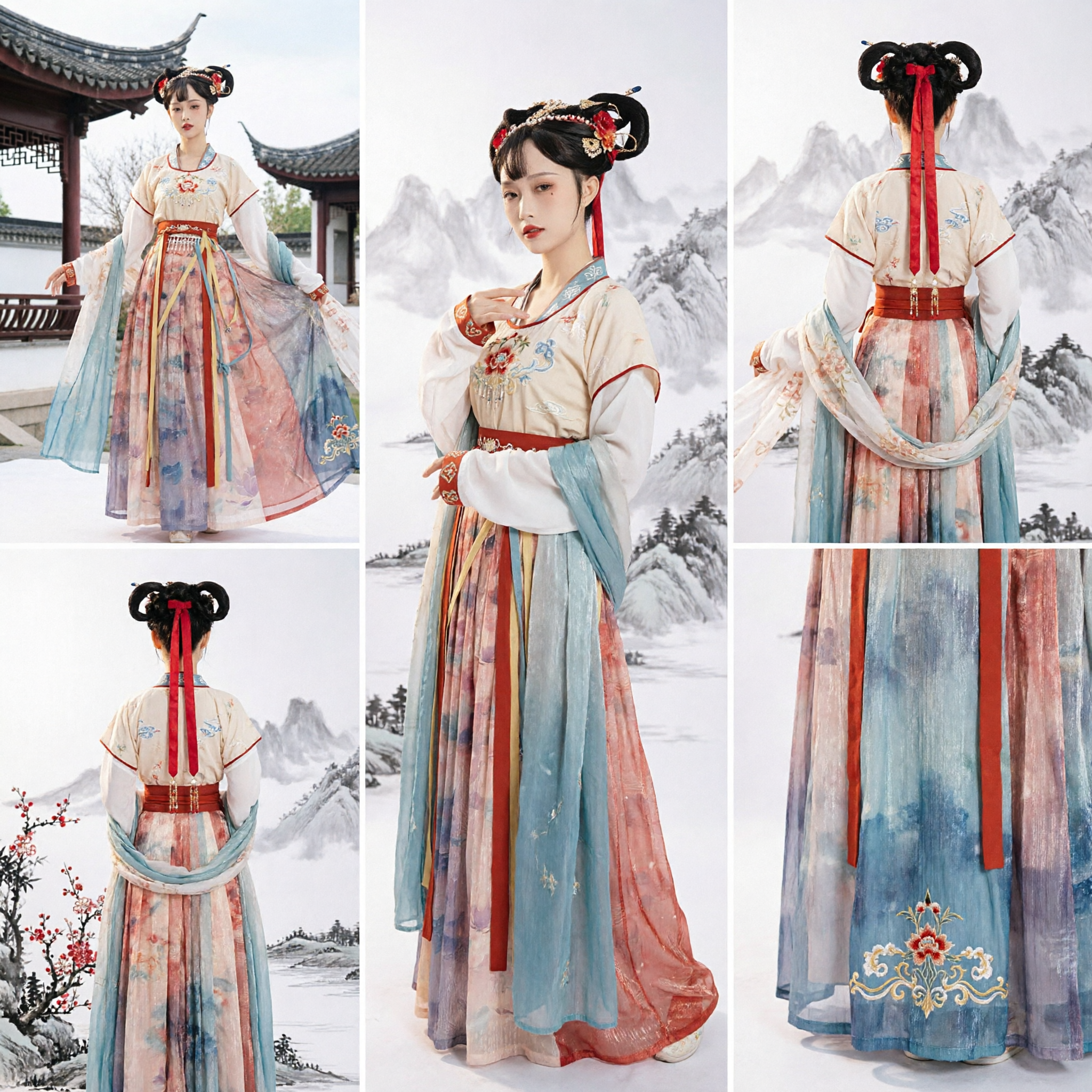 Women's Traditional Chinese Hanfu Tang Dynasty Style Ancient Fairy Costume for Performance and Photography - Asian Costume