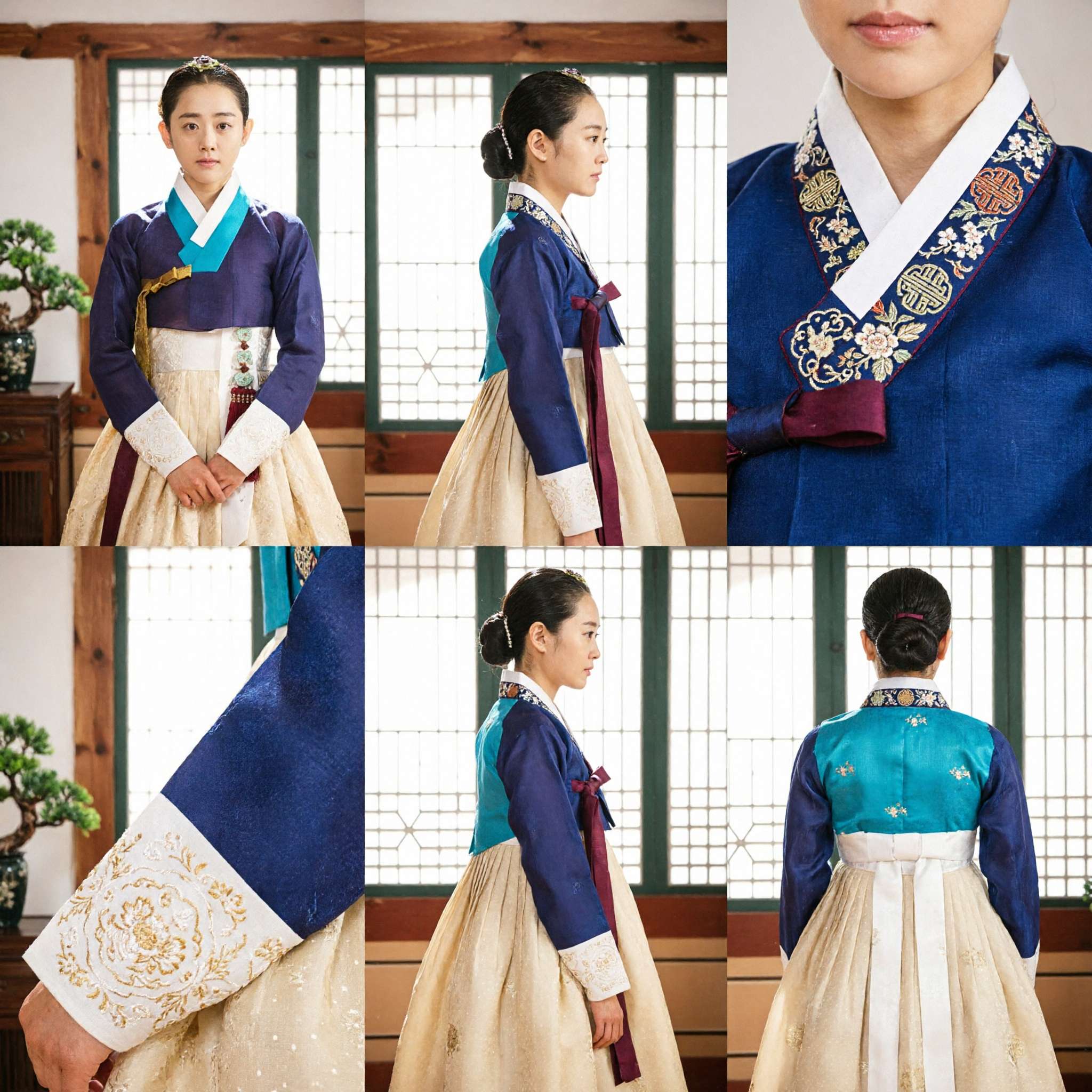 Elegant Purple and Gold Korean Hanbok Traditional Dress for Women Formal Wedding Ceremony Costume - Asian Costume