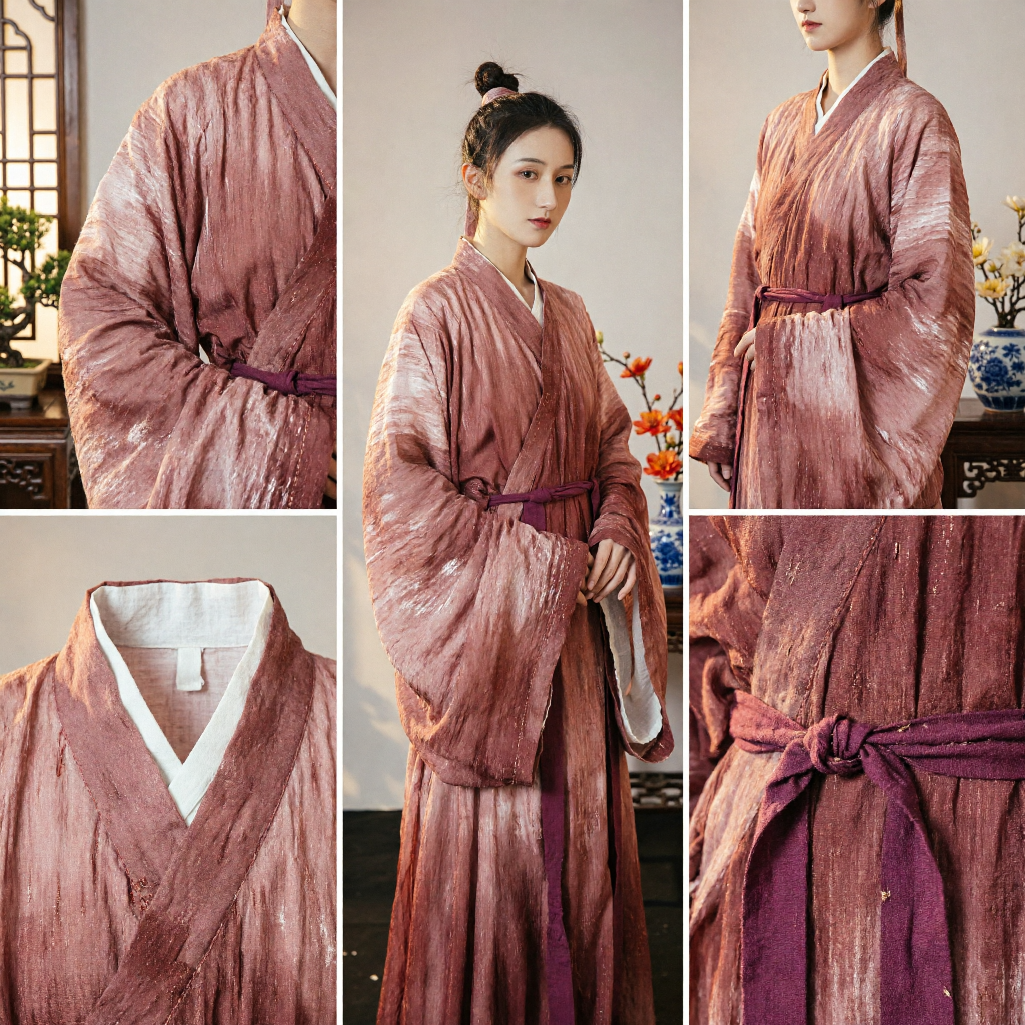 Elegant Women's Traditional Chinese Hanfu Robe Tie-Dye Silk Ancient Costume for Photography and Cosplay - Asian Costume